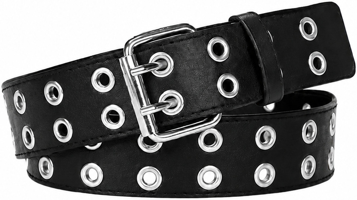 Image of mbsm Men Black Genuine Leather Belt