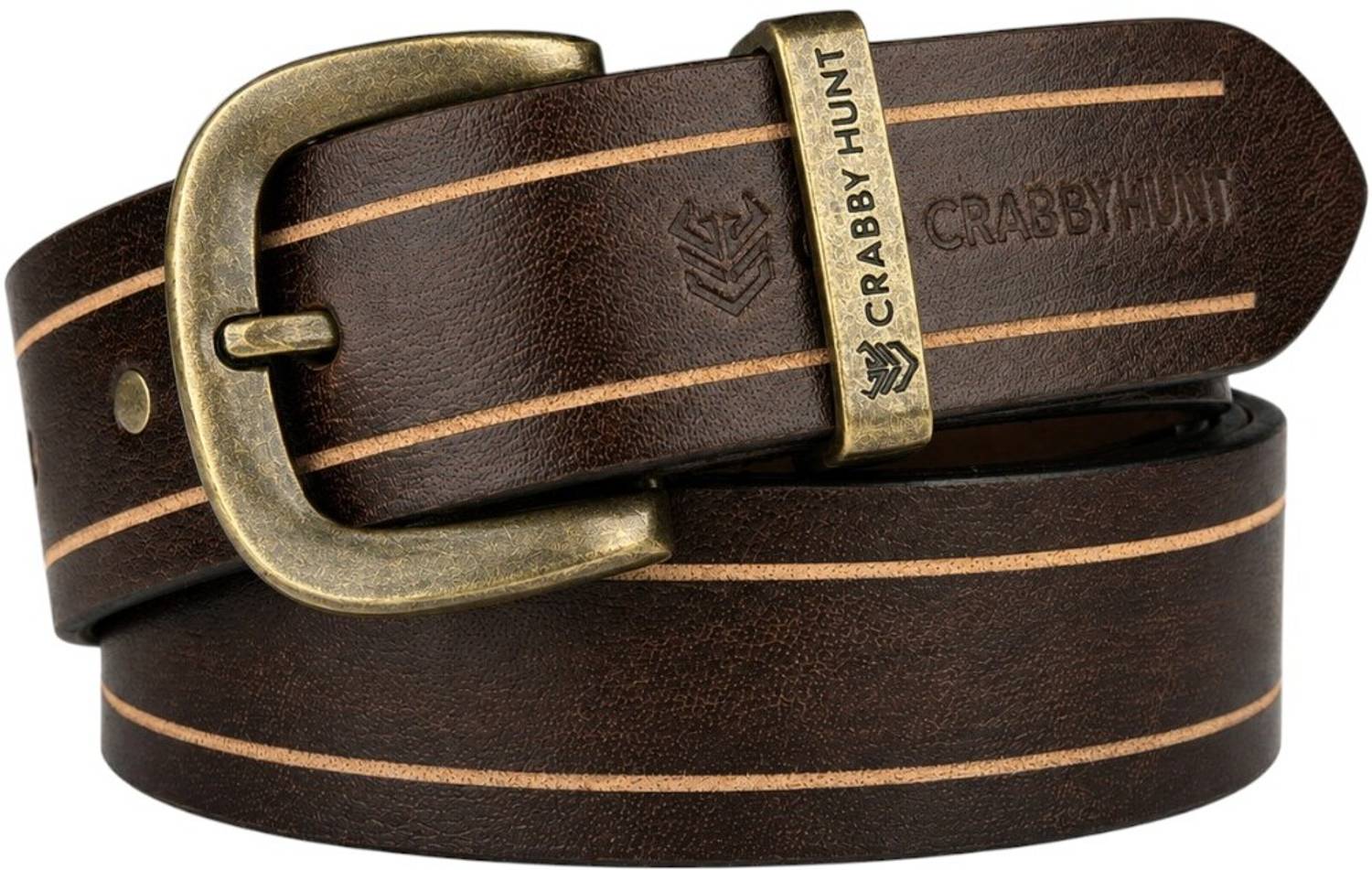 CRABBY Men Brown Genuine Leather Belt - Image 2