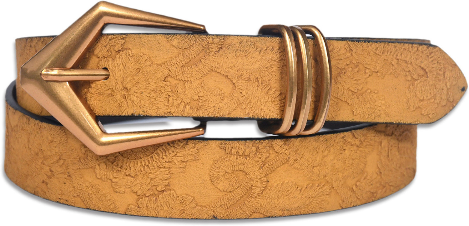 Image of Top Notch Women Casual, Formal, Evening, Party Yellow Genuine Leather Belt