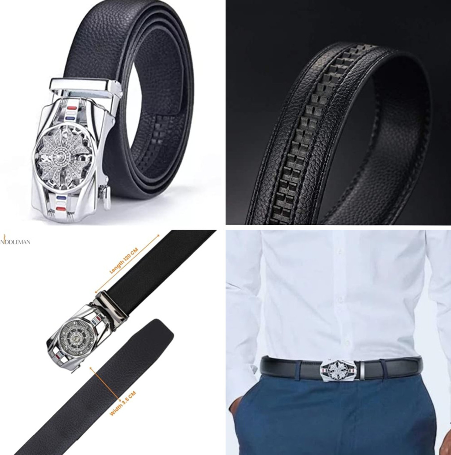 Image of TPM Men Casual Black Artificial Leather Belt