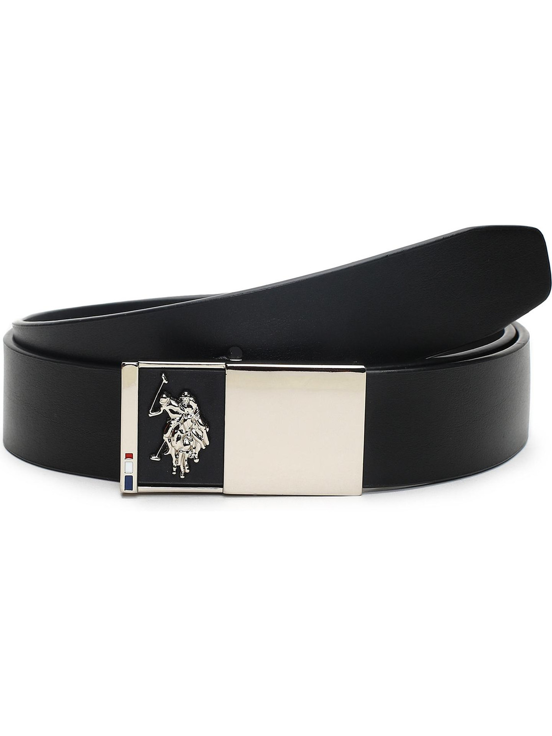 Image of U.S. POLO ASSN. Men Casual Black Genuine Leather Belt