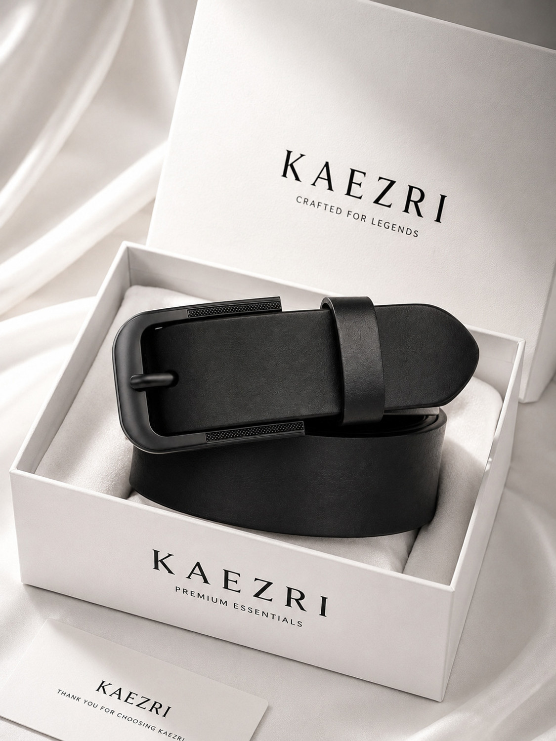 Image of KAEZRI Men Casual, Evening, Formal, Party Black Genuine Leather Belt