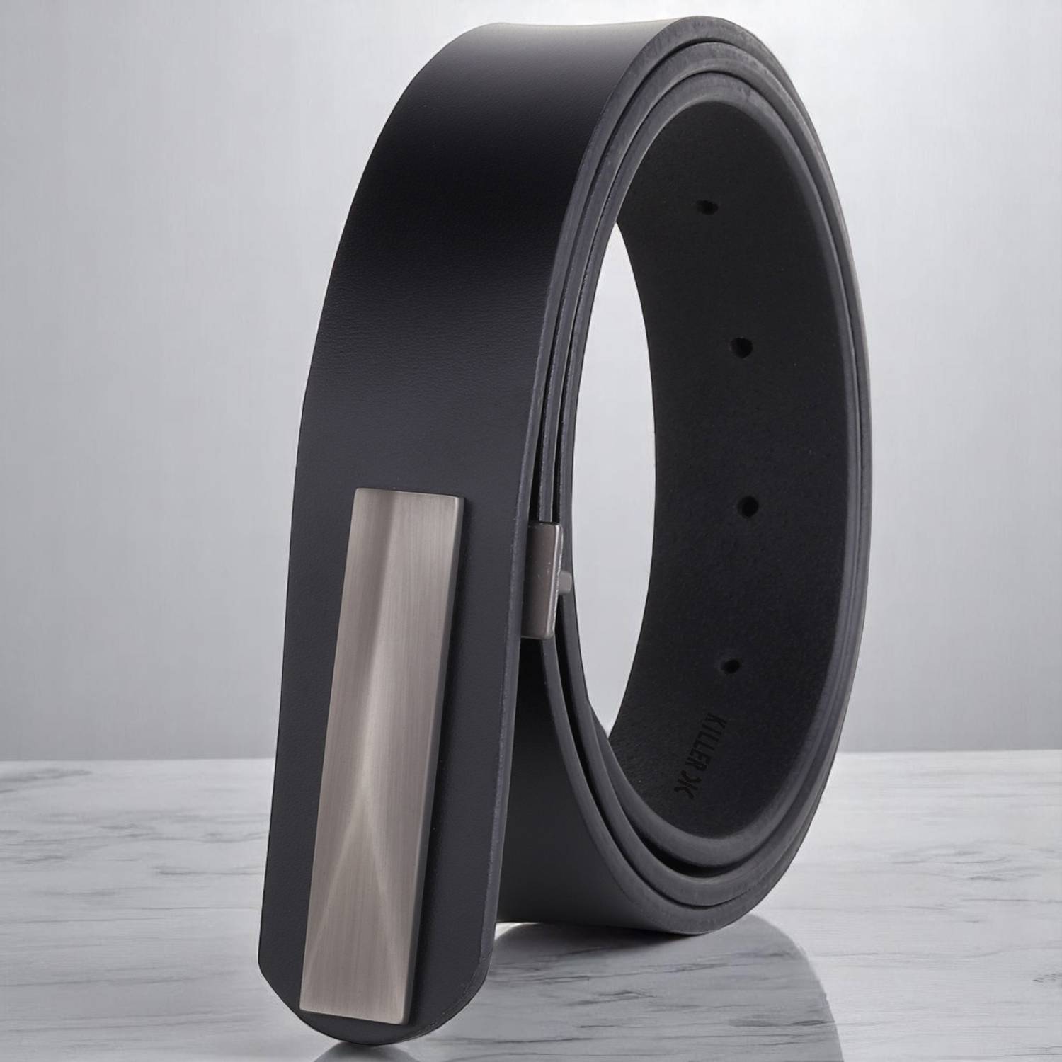 Men Formal, Casual, Evening, Party Black Artificial Leather Belt - Image 1
