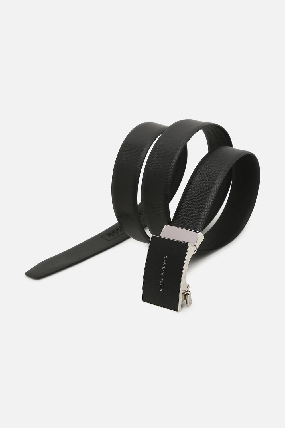Image of LOUIS PHILIPPE Men Black Genuine Leather Belt