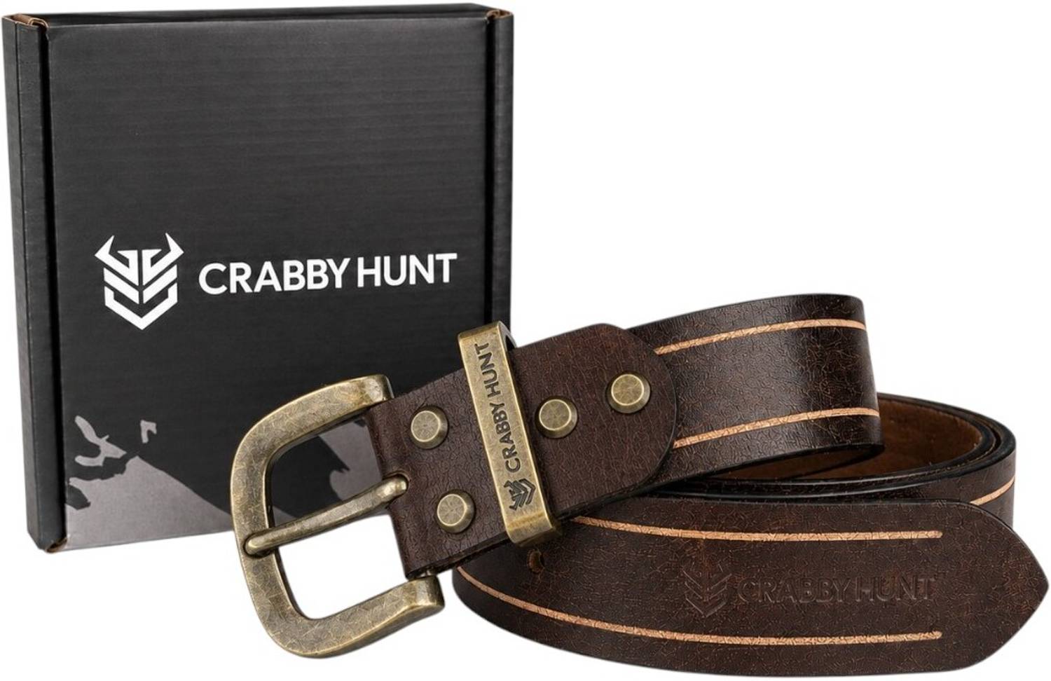 CRABBY Men Brown Genuine Leather Belt - Image 4