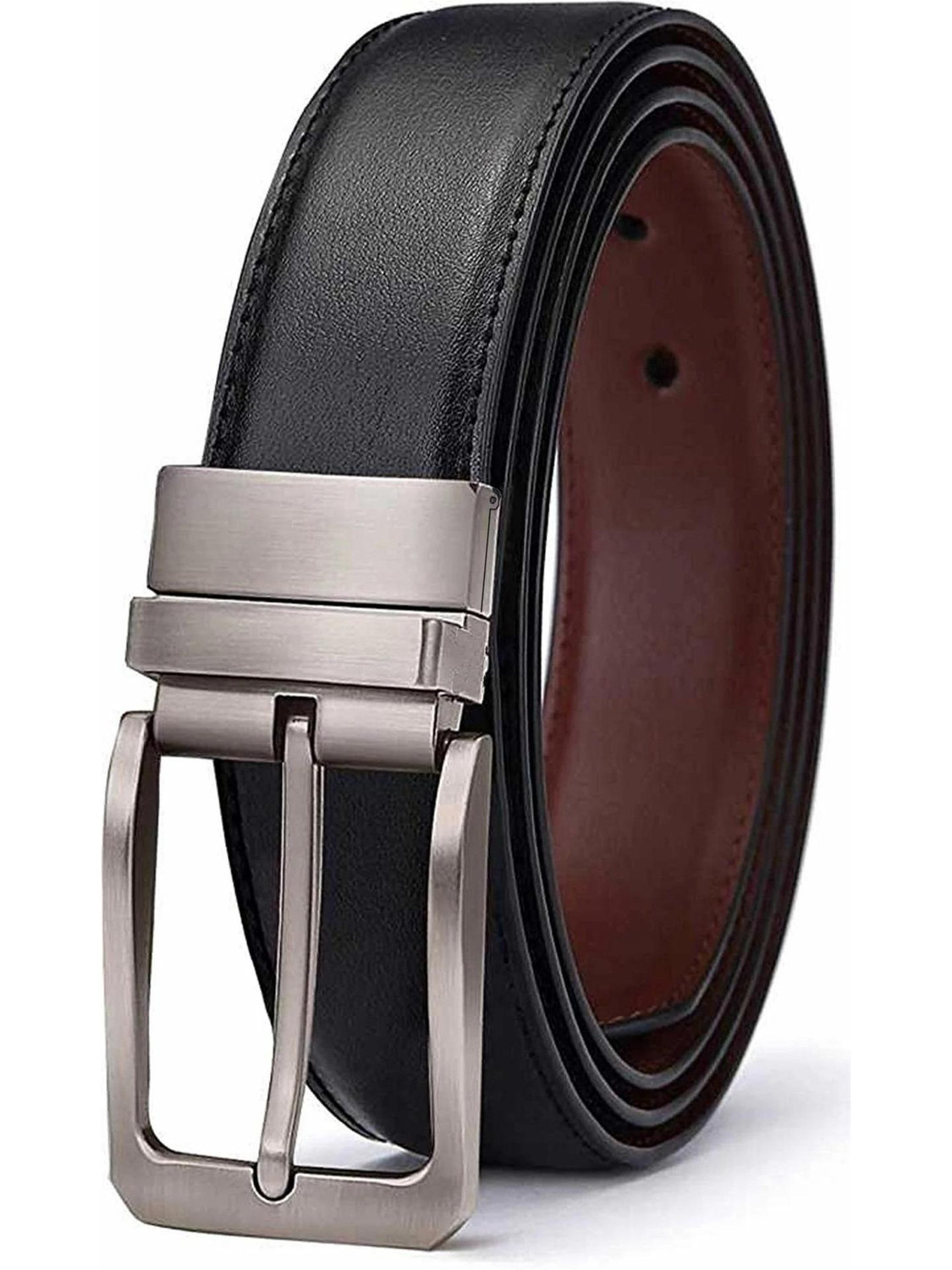 ZORO Men Casual, Party, Formal, Evening Black, Brown Texas Leatherite, Artificial Leather Reversible Belt