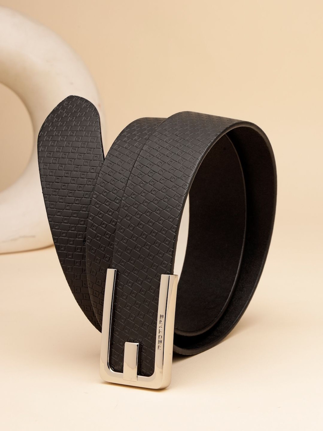Image of RED TAPE Men Formal Black Genuine Leather Belt
