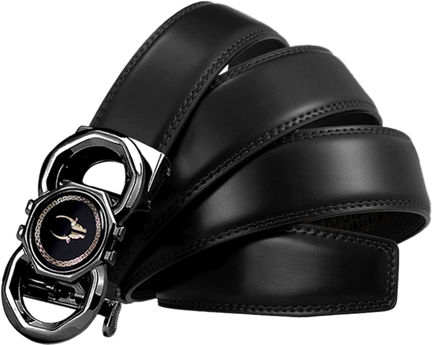 Image of WILDHORN Men Party, Formal, Casual Black Genuine Leather Belt