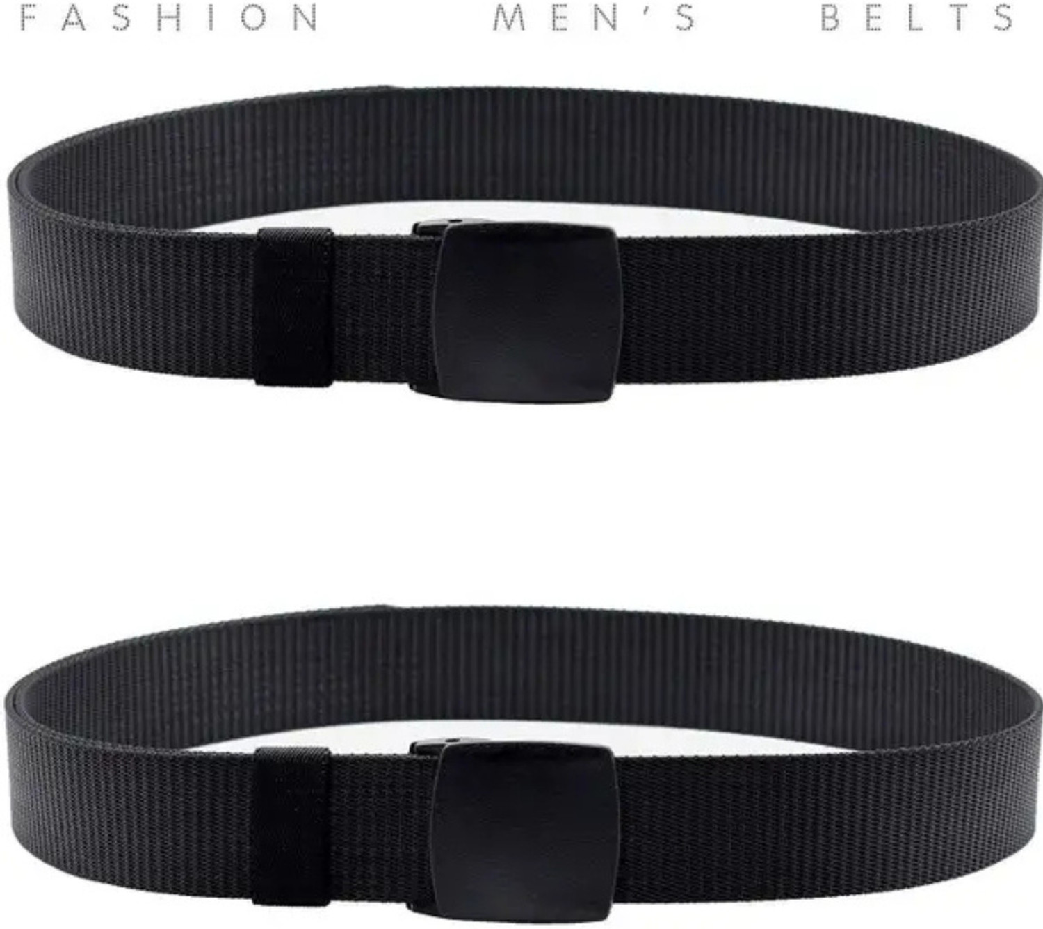 Image of LUXURY LEATHER Men Casual, Formal, Evening Black Nylon Belt