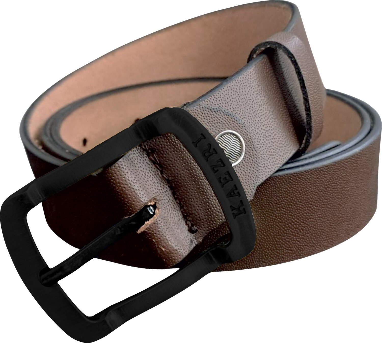 Image of KAEZRI Men Casual, Evening, Formal, Party Brown Genuine Leather Belt