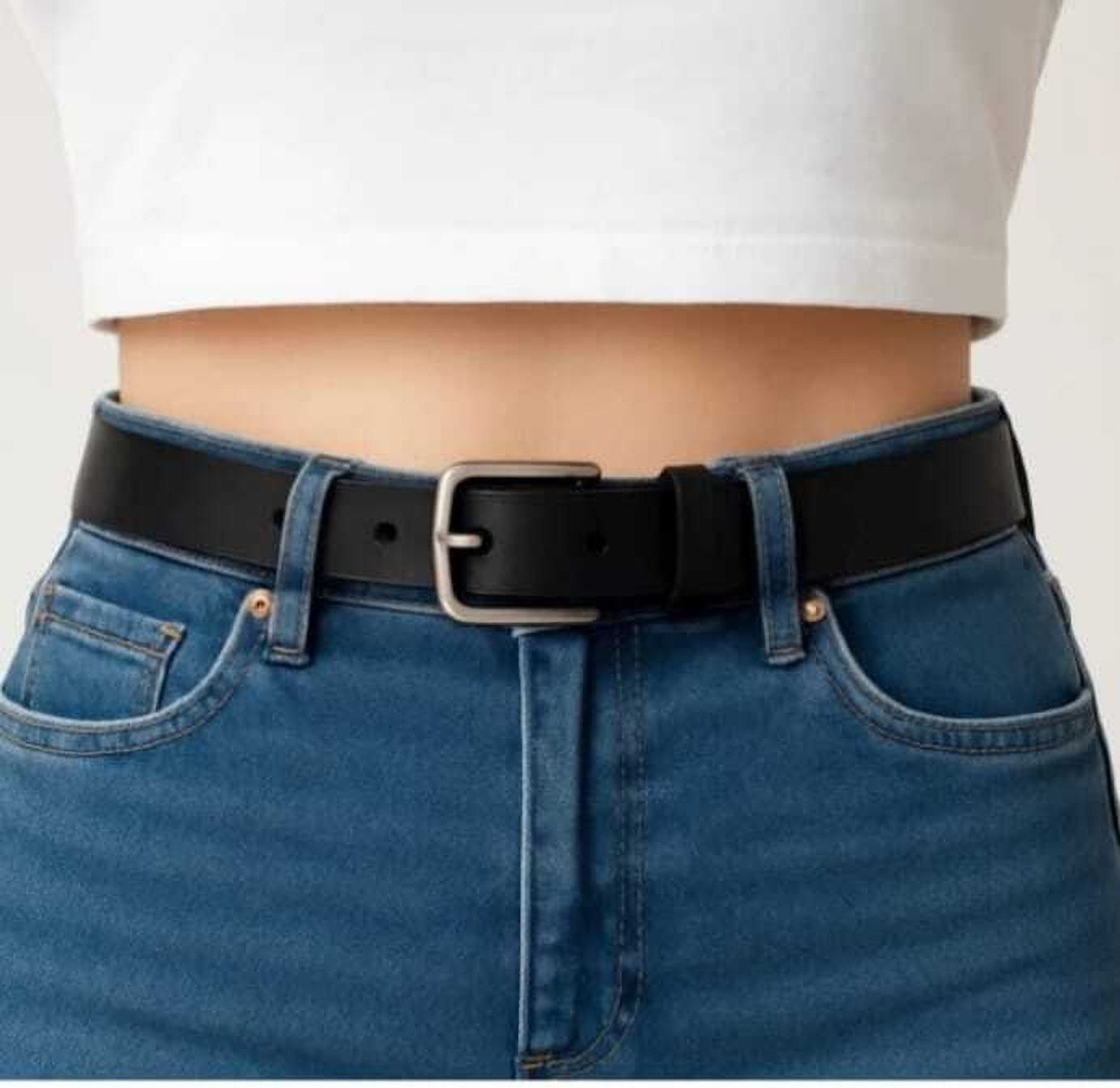 Image of Craft India Women Casual Black Genuine Leather Belt