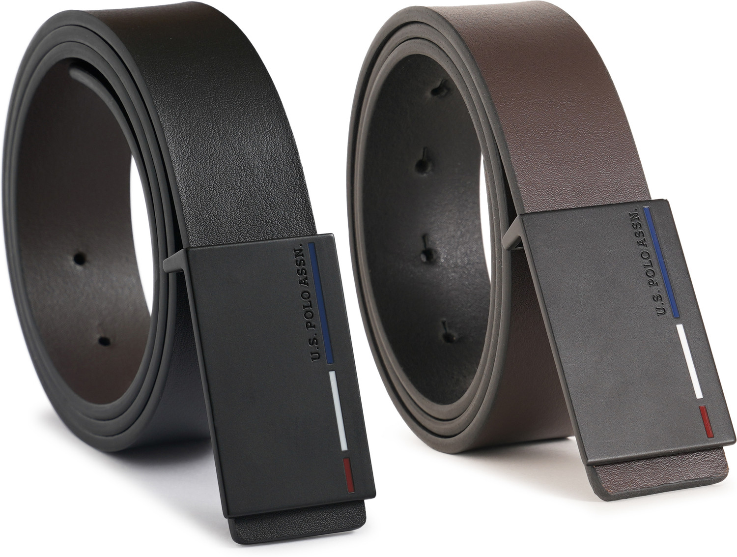 Image of U.S. POLO ASSN. Men Casual Black Genuine Leather Reversible Belt