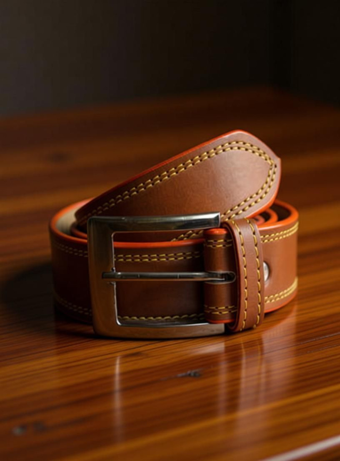 Image of SunShopping Men Casual Tan Synthetic Belt