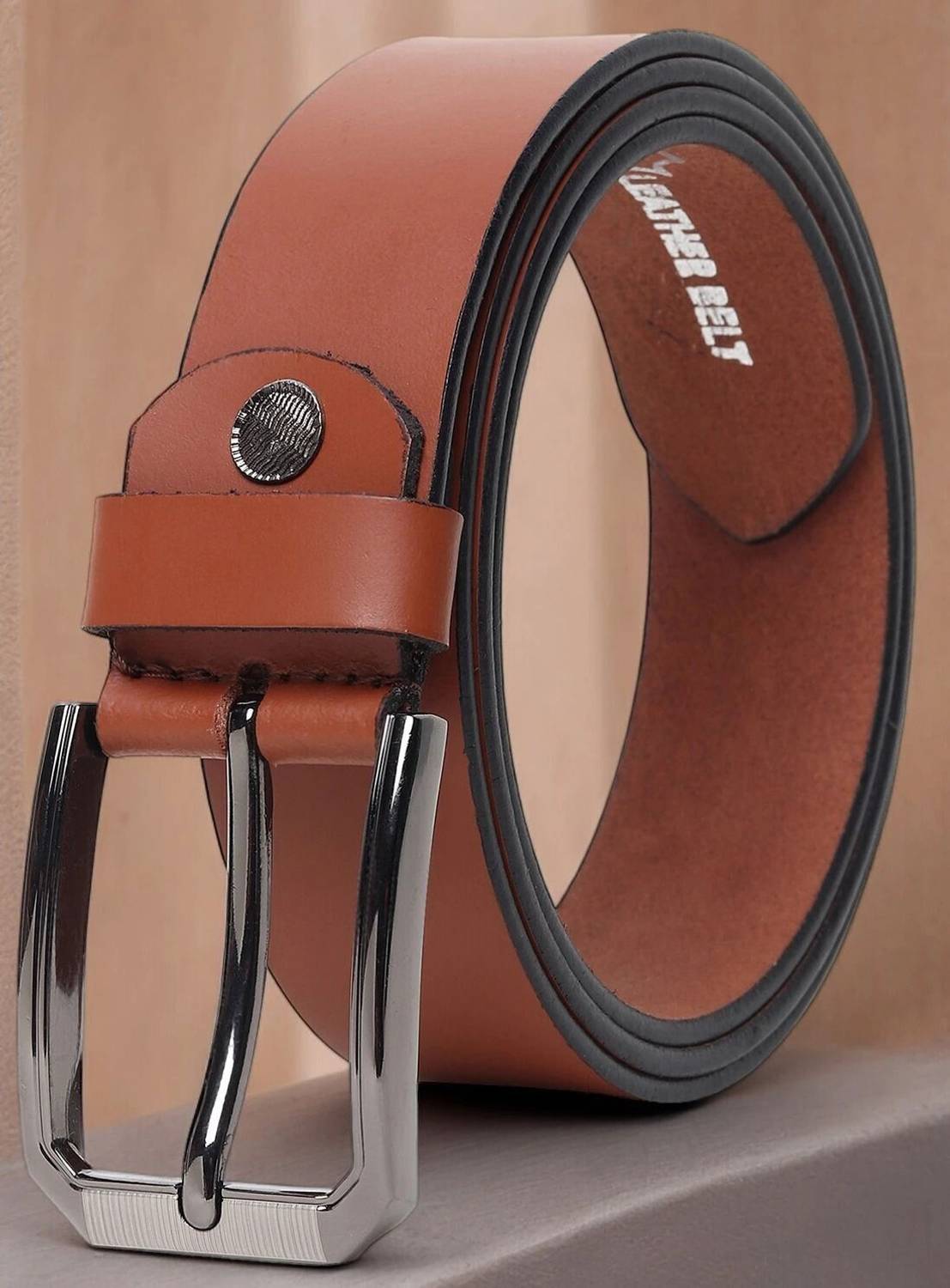 KILLER Men Tan Leather Belt