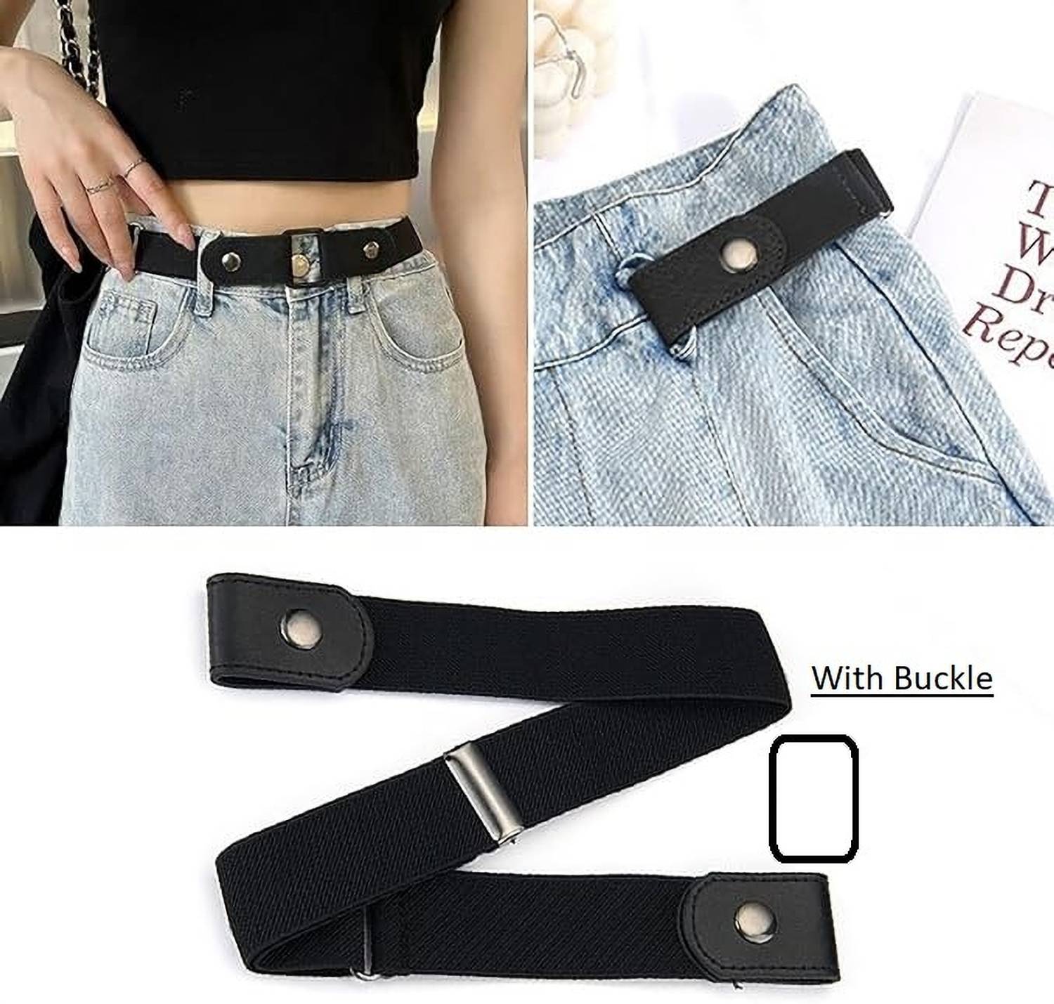 BBBIKINI Women Casual, Evening, Formal, Party Black Fabric Reversible Belt