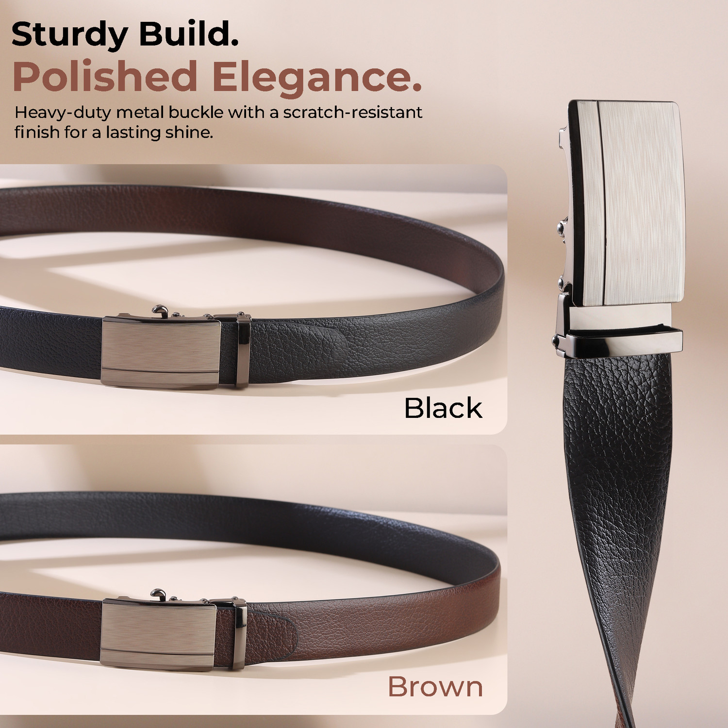 Image of EXOCOETUS Men Evening, Formal, Evening, Party Black Genuine Leather Reversible Belt