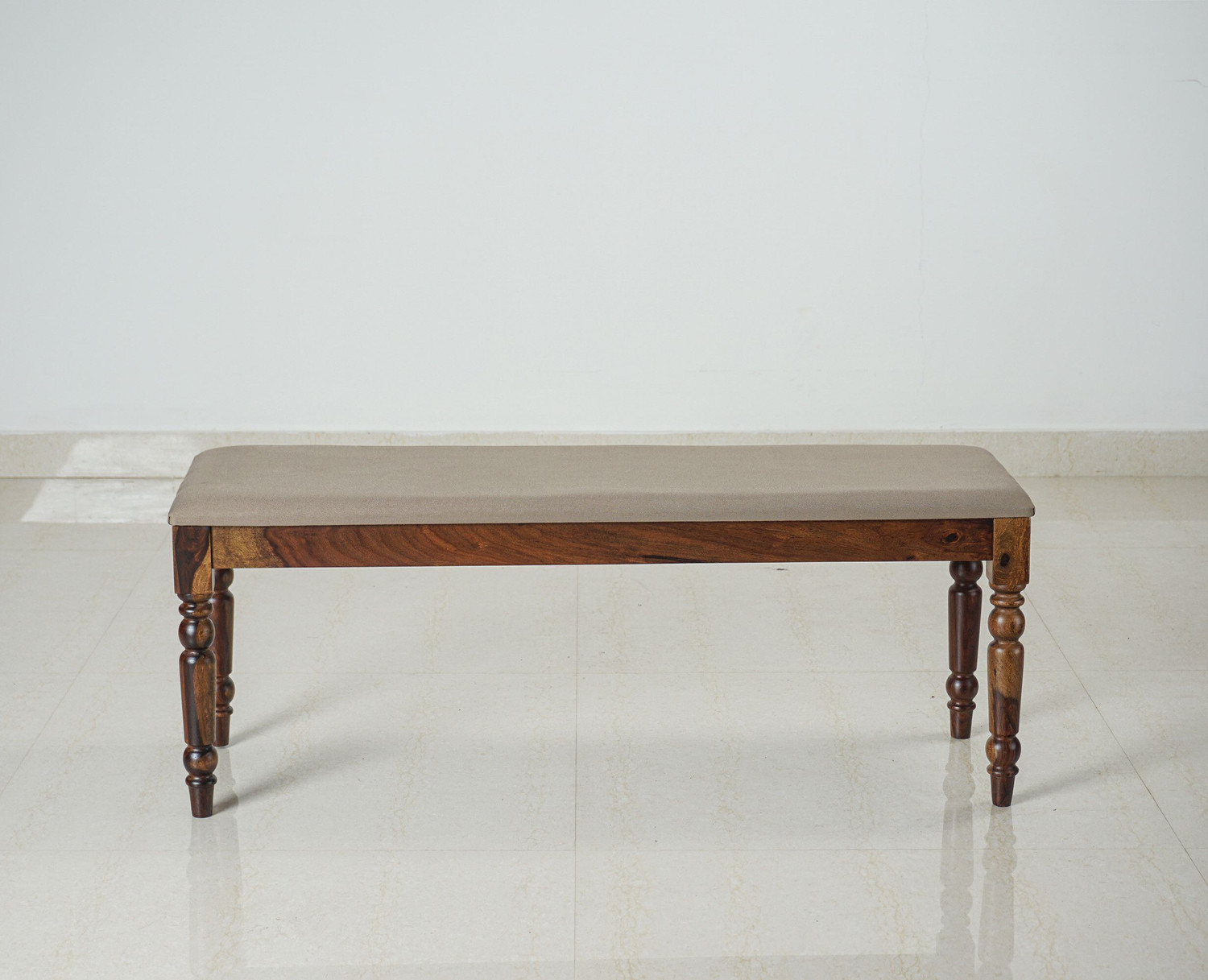 Image of Woodefly Sheesham Wood 3 Seater Bench for Dining Room /Indoor /Balcony Solid Wood 3 Seater