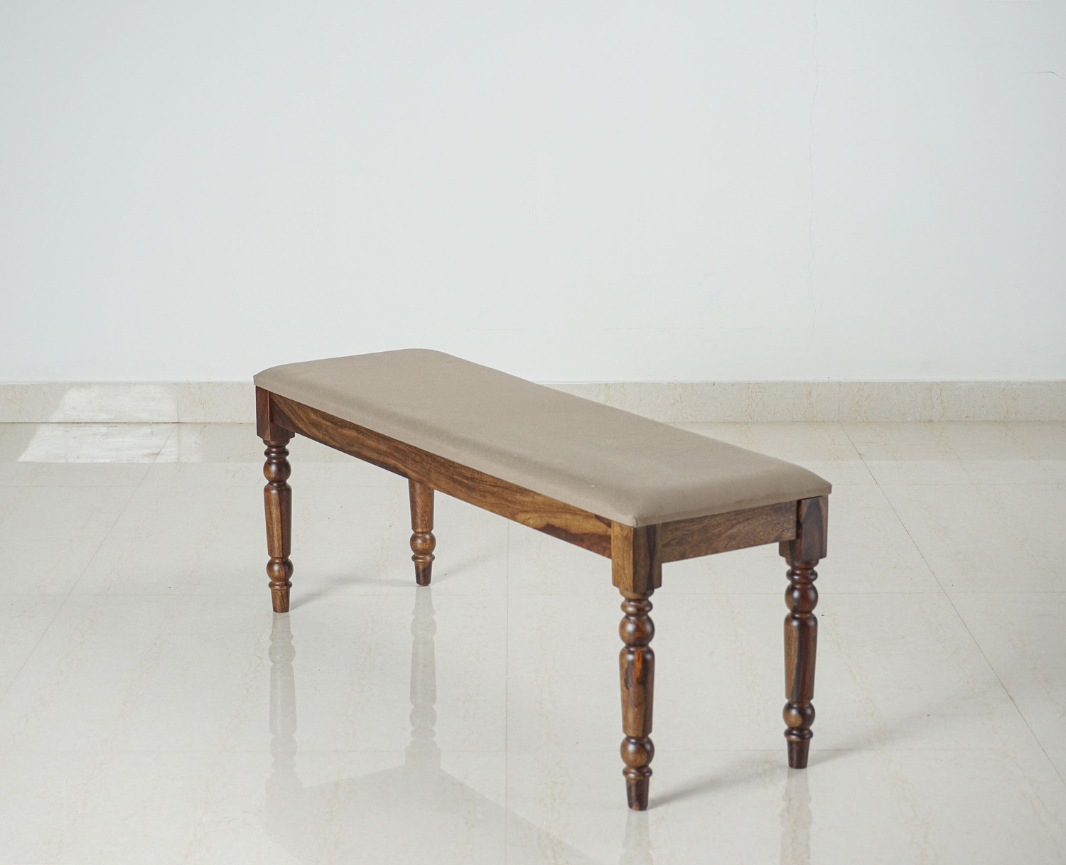 Image of Woodefly Sheesham Wood 3 Seater Bench for Dining Room /Indoor /Balcony Solid Wood 3 Seater