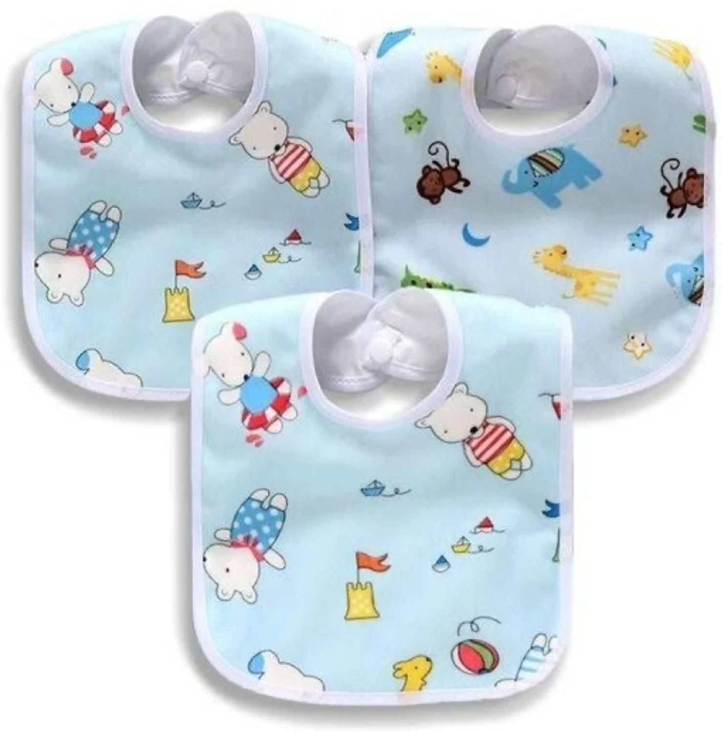 bld shine Fast dry, waterproof ultra soft cotton , stylish bibs for baby( pack of 3)