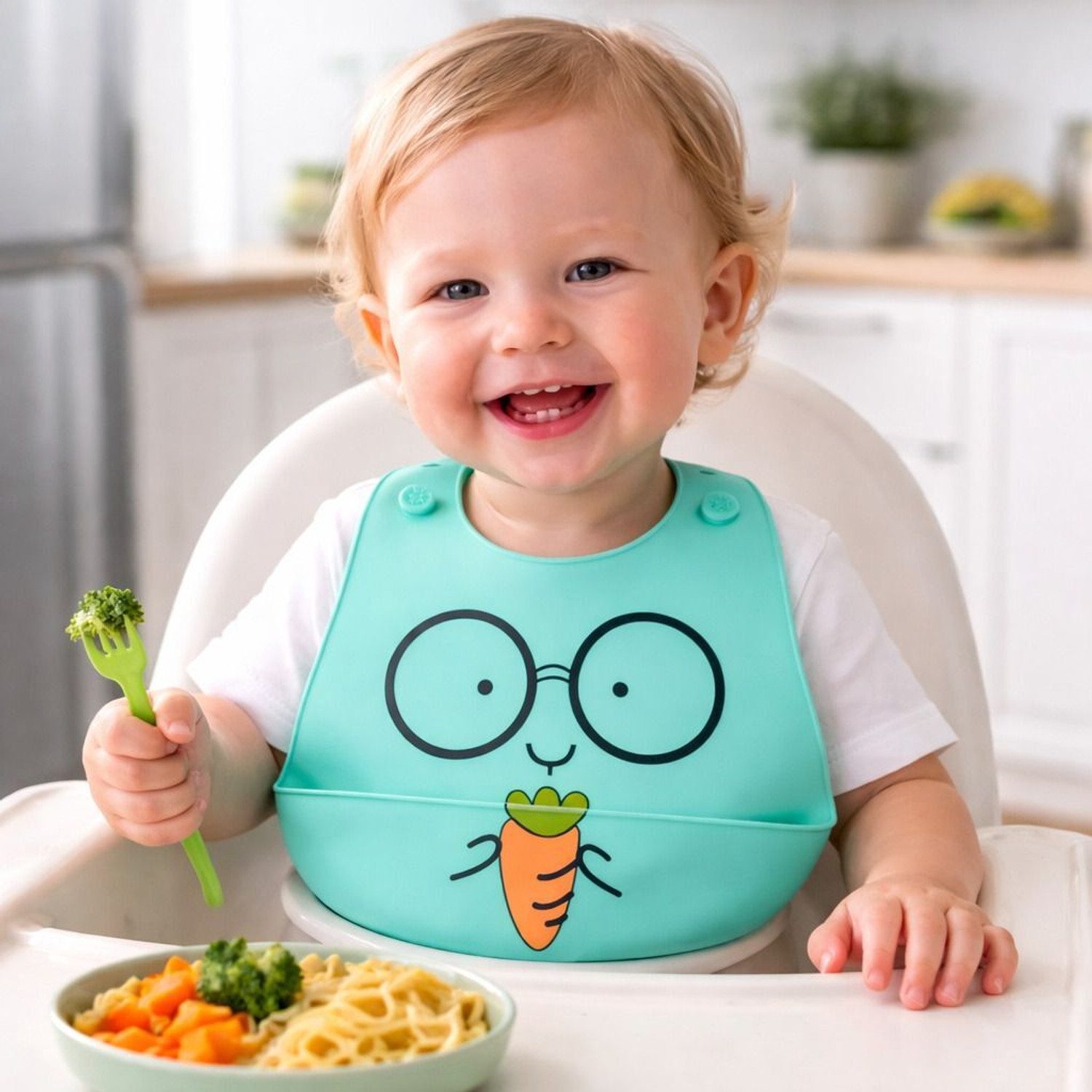 Image of AEREX Silicone Baby Feeding Bib with Food Catcher For Weaning Babies & Toddlers