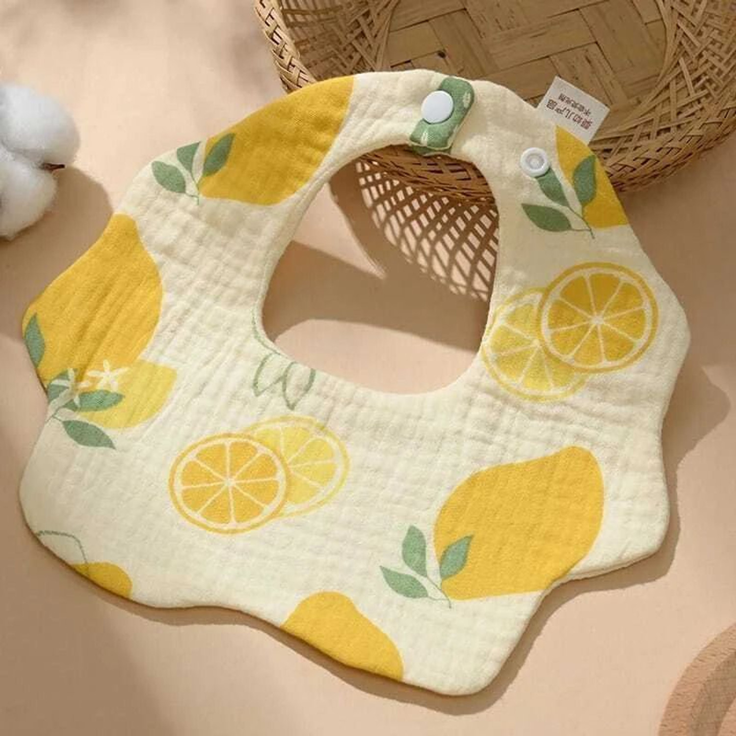 Image of HONOR YOUR HOME 6 Layer Muslin Baby Bib (Pack of 3) | Pure Cotton, Ultra Soft & Skin-Friendly