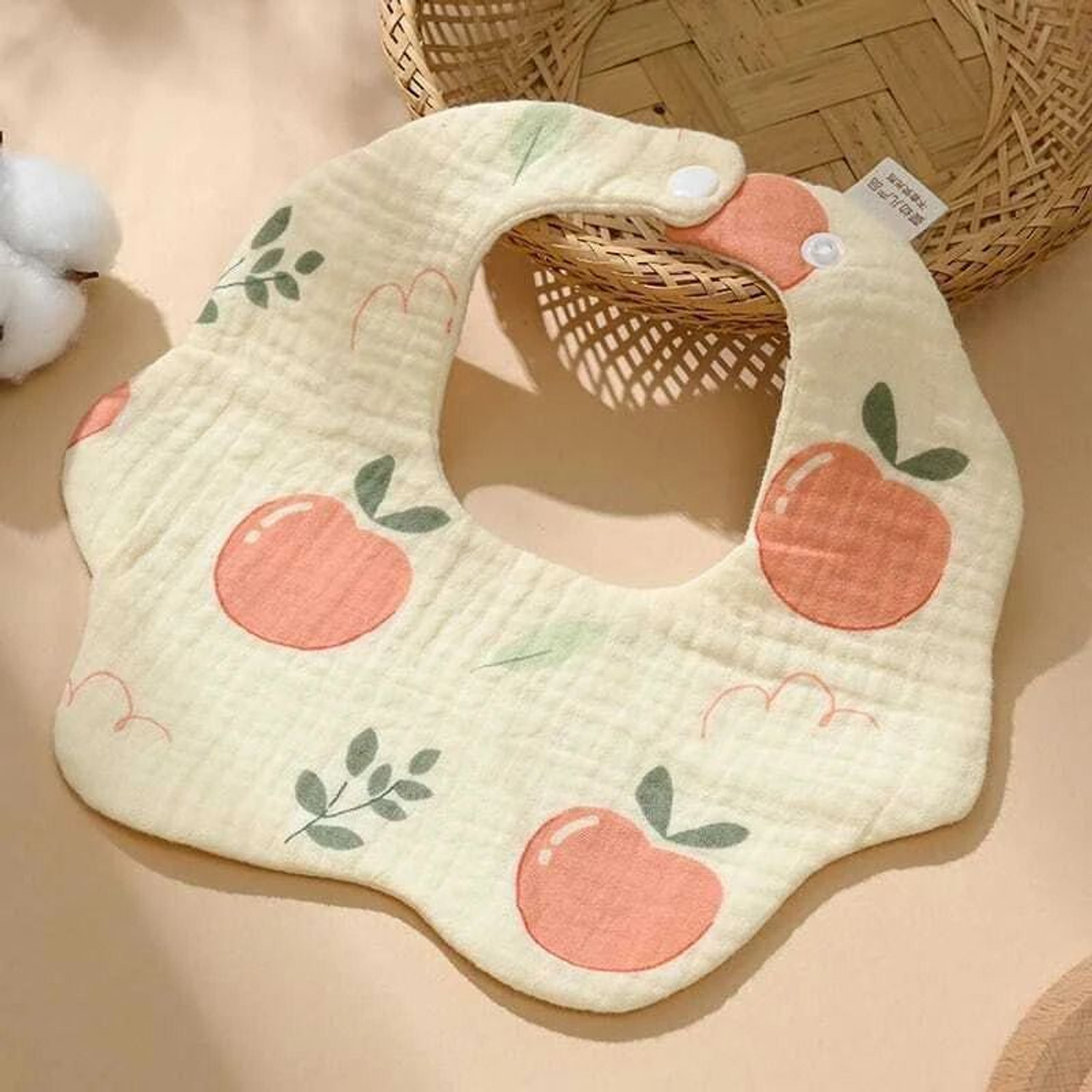 Image of HONOR YOUR HOME 6 Layer Muslin Baby Bib (Pack of 3) | Pure Cotton, Ultra Soft & Skin-Friendly
