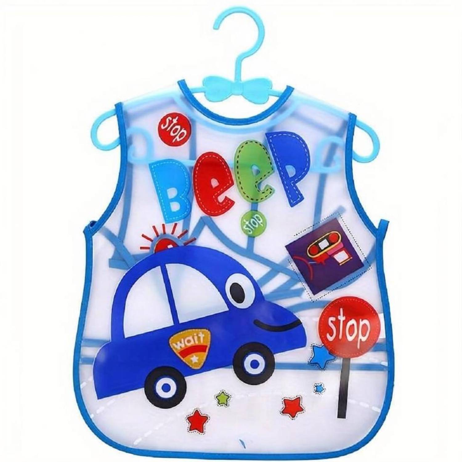 BabyGo Baby Bib For Newborn Waterproof Plastic Apron Wipeable Stain Resistant Multi