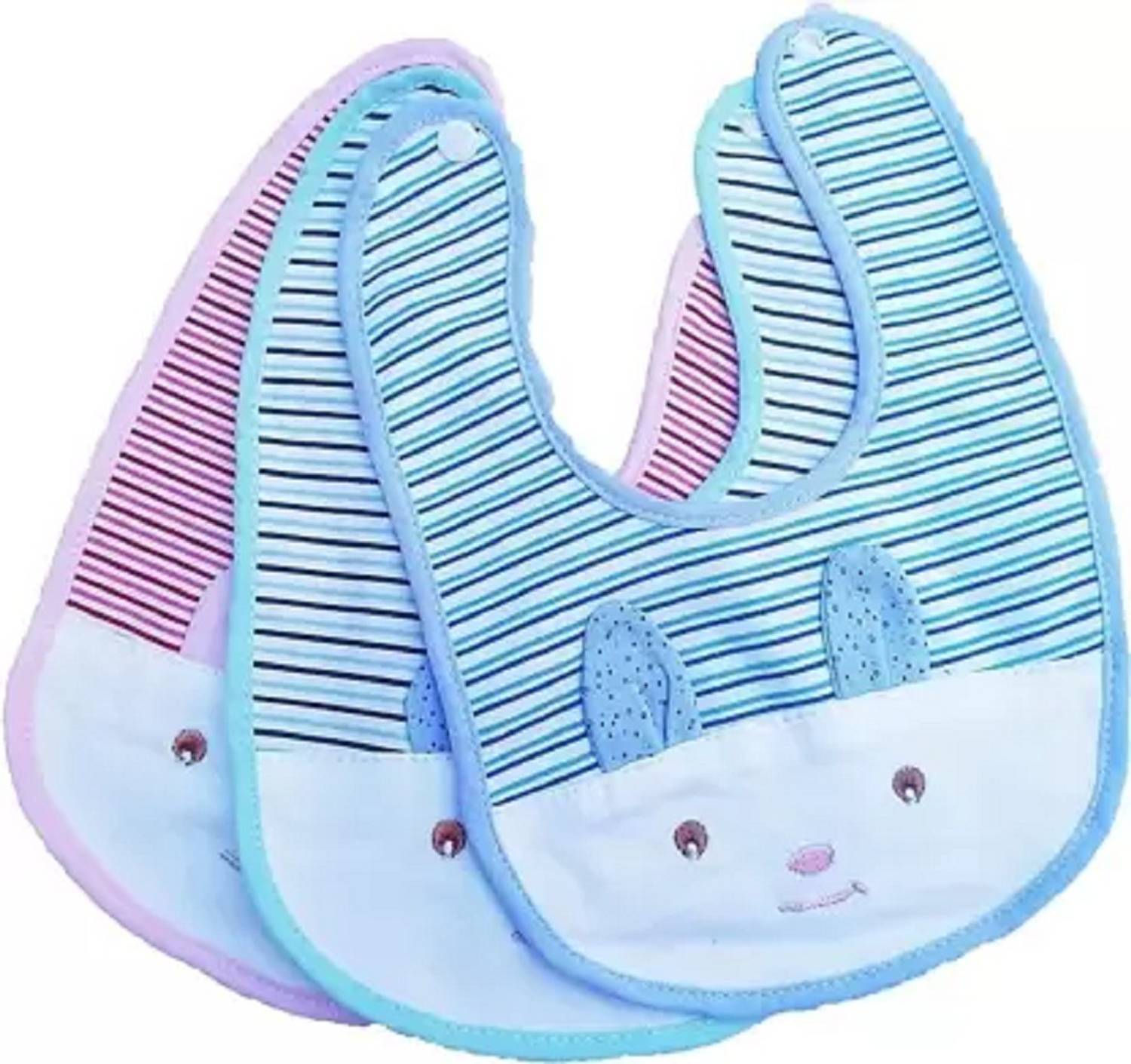 BabyGo Baby Bow Cotton Bibs for kids (Set of 3,multicolor)