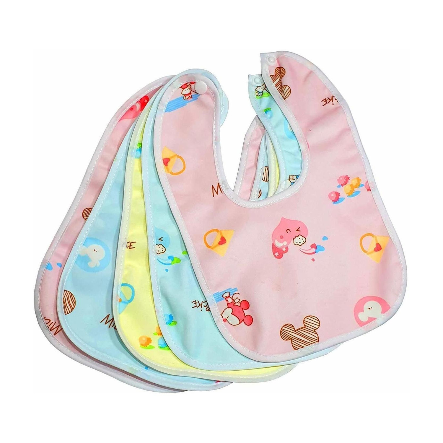 Image of NEPEE 5pcs /set Pure Cotton 360 Round neck Baby Bibs Random colour 0-3 years kids ( multicolour )