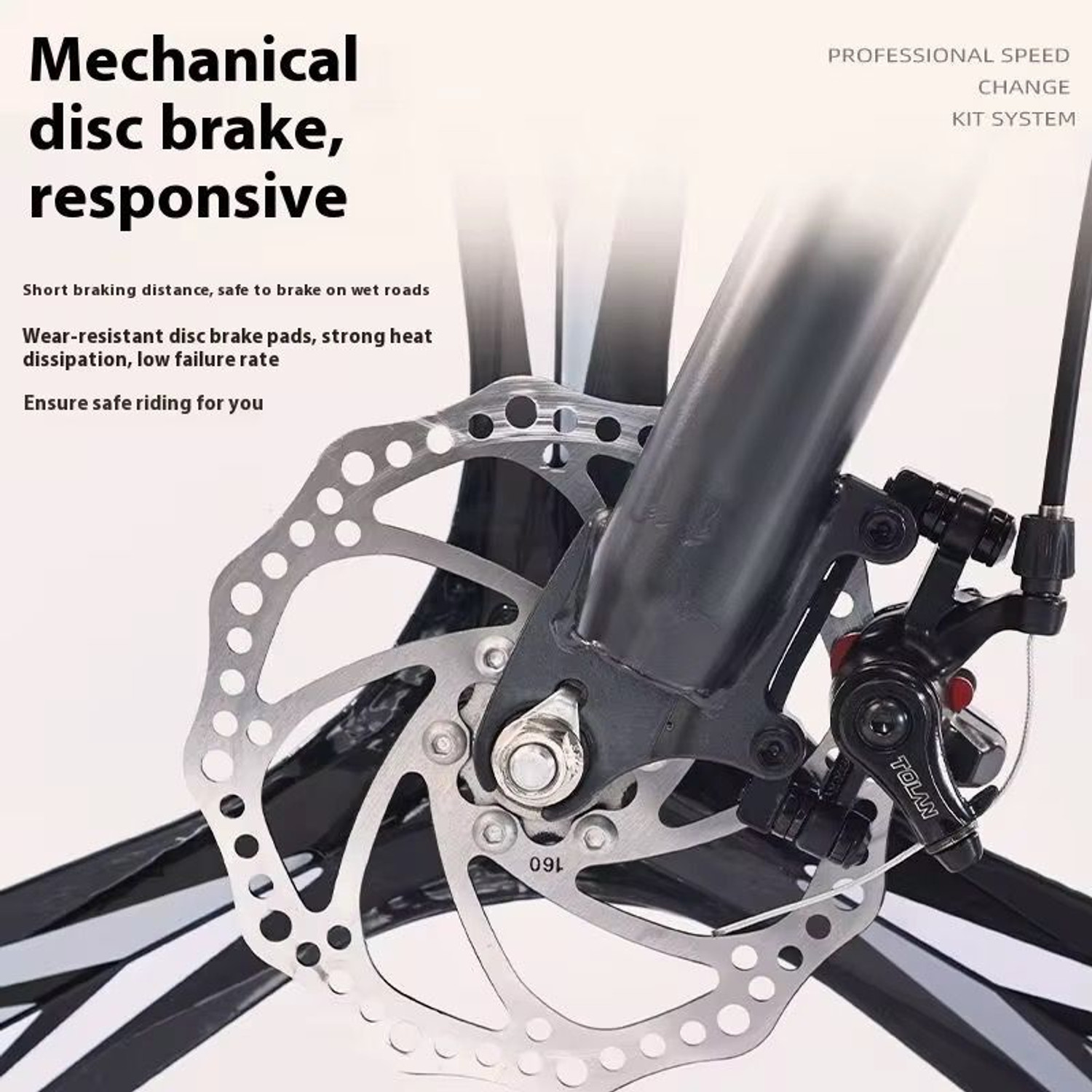 Image of BROKE BRAND DM-06 Disc Brake Set | Front & Rear Calipers with 160mm Rotors Bicycle Brake Disk