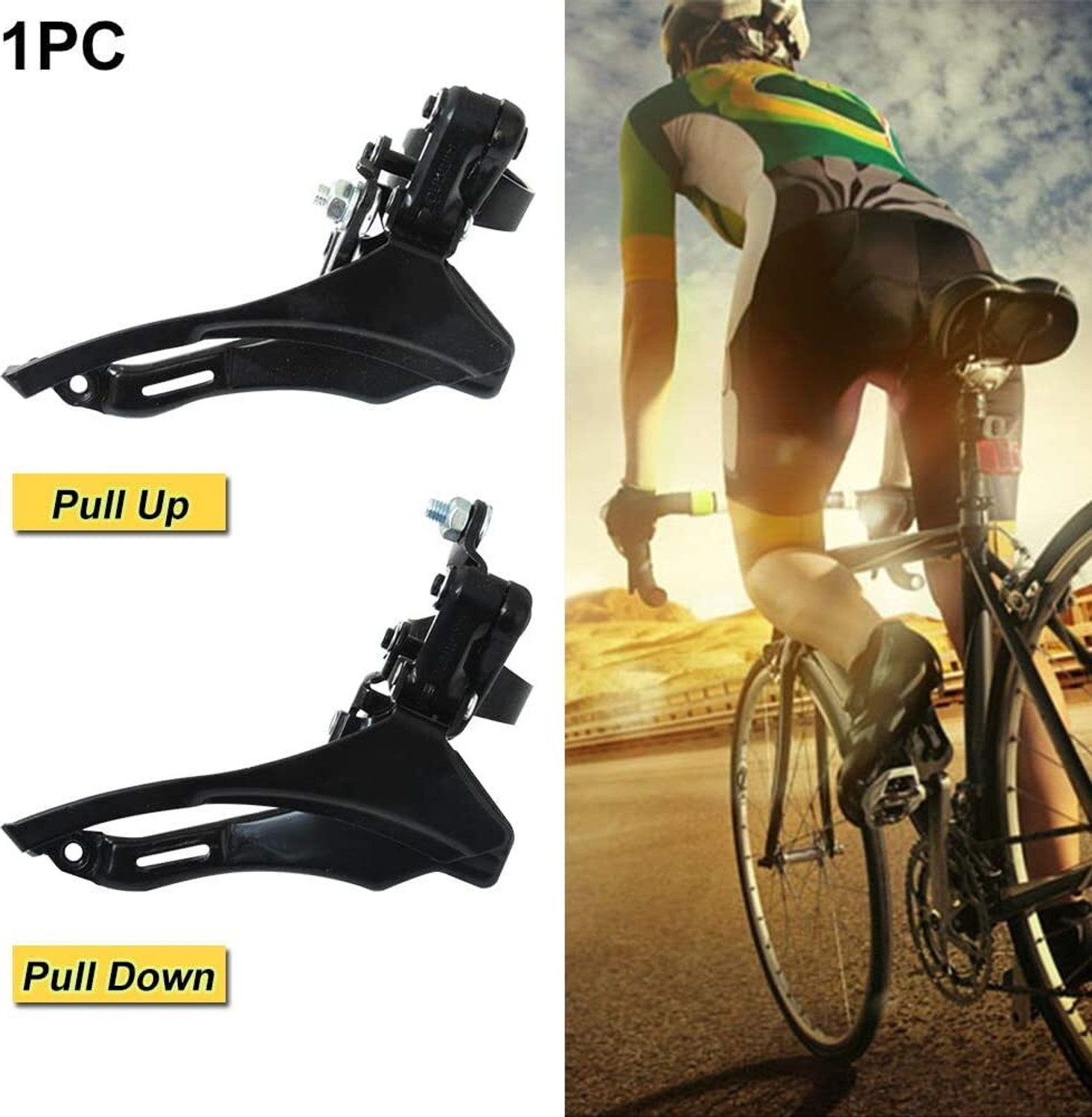 Image of NSV Bicycle Front Derailleur FD Pull Down For Gear Speed Up Front Gear Adjust Clamp Bicycle Brake Disk
