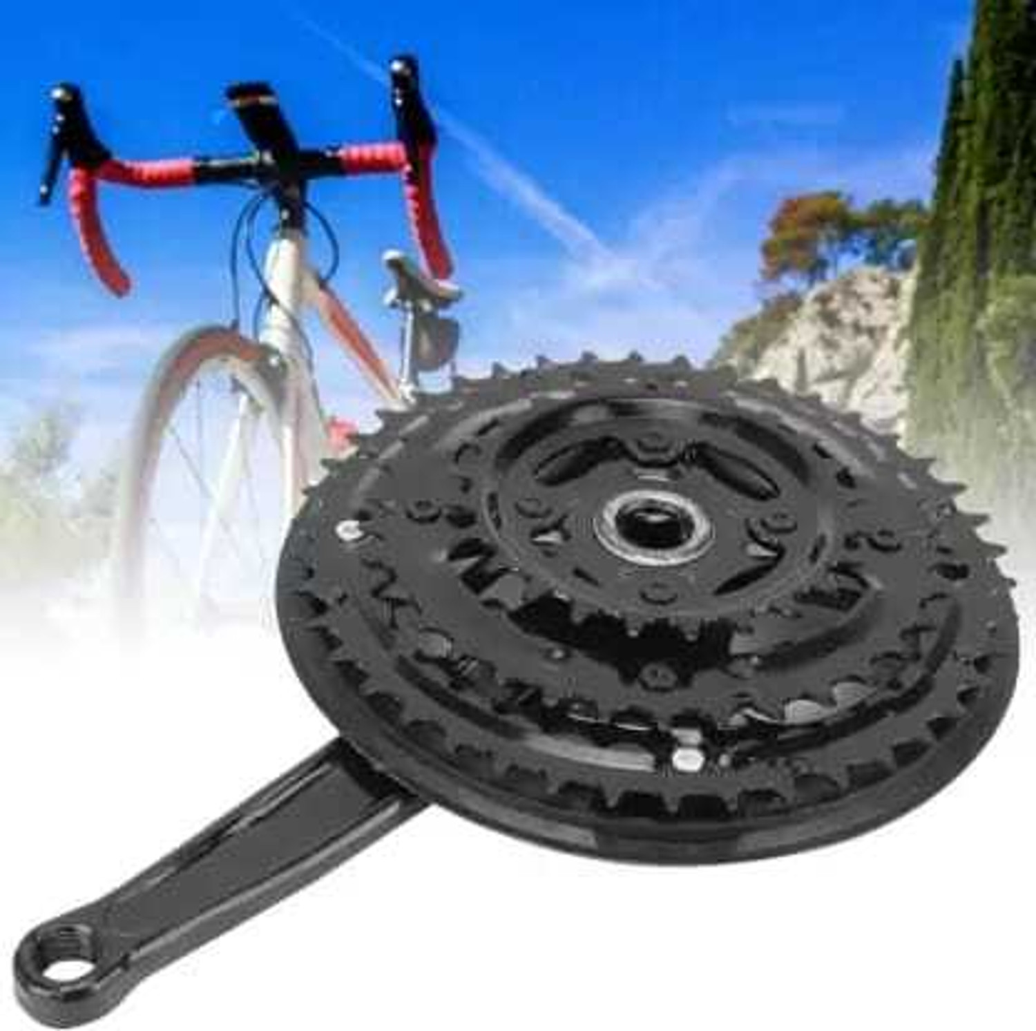 Image of ghg Bicycle Chainwheel Crank Set 3 Speed For Racing Bike Wheel Racing Bike Wheel