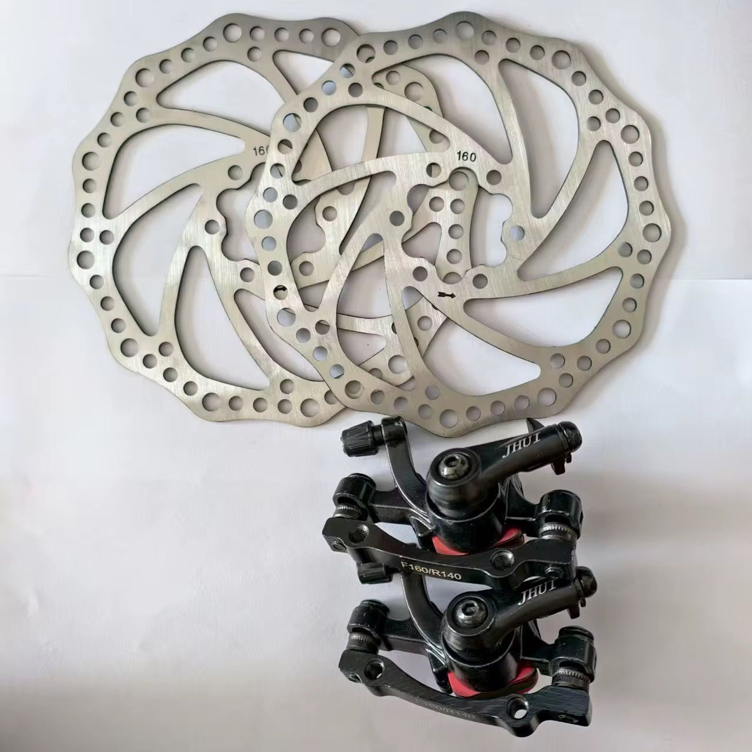 Image of BROKE BRAND DM-06 Disc Brake Set | Front & Rear Calipers with 160mm Rotors Bicycle Brake Disk