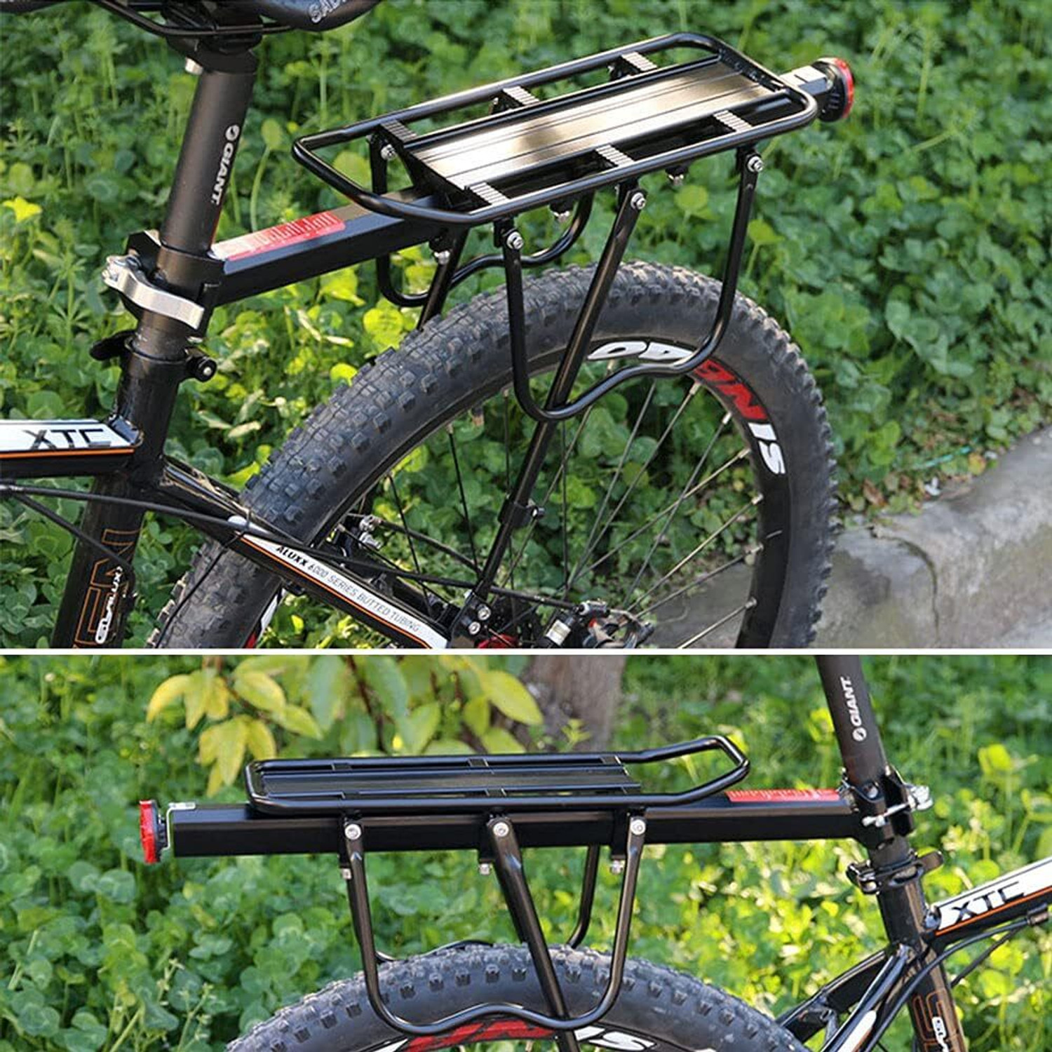 Image of NSV Cycle Carrier Aluminum Alloy Adjustable Rear Rack 110 Lbs Capacity Aluminium Bicycle Carrier
