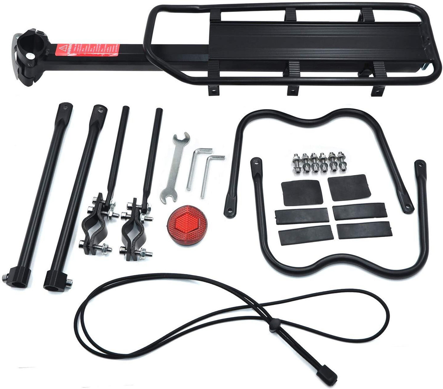Image of NSV Cycle Carrier Aluminum Alloy Adjustable Rear Rack 110 Lbs Capacity Aluminium Bicycle Carrier