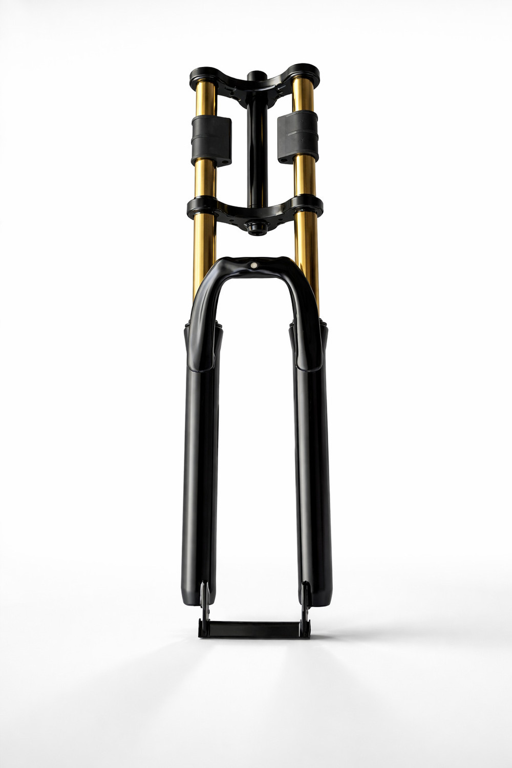 Image of Furix Double Crown Suspension Fork for 26 inch MTB - Matte Black & Gold (Threadless,38mm) Steel Mountain Bike Bicycle Fork
