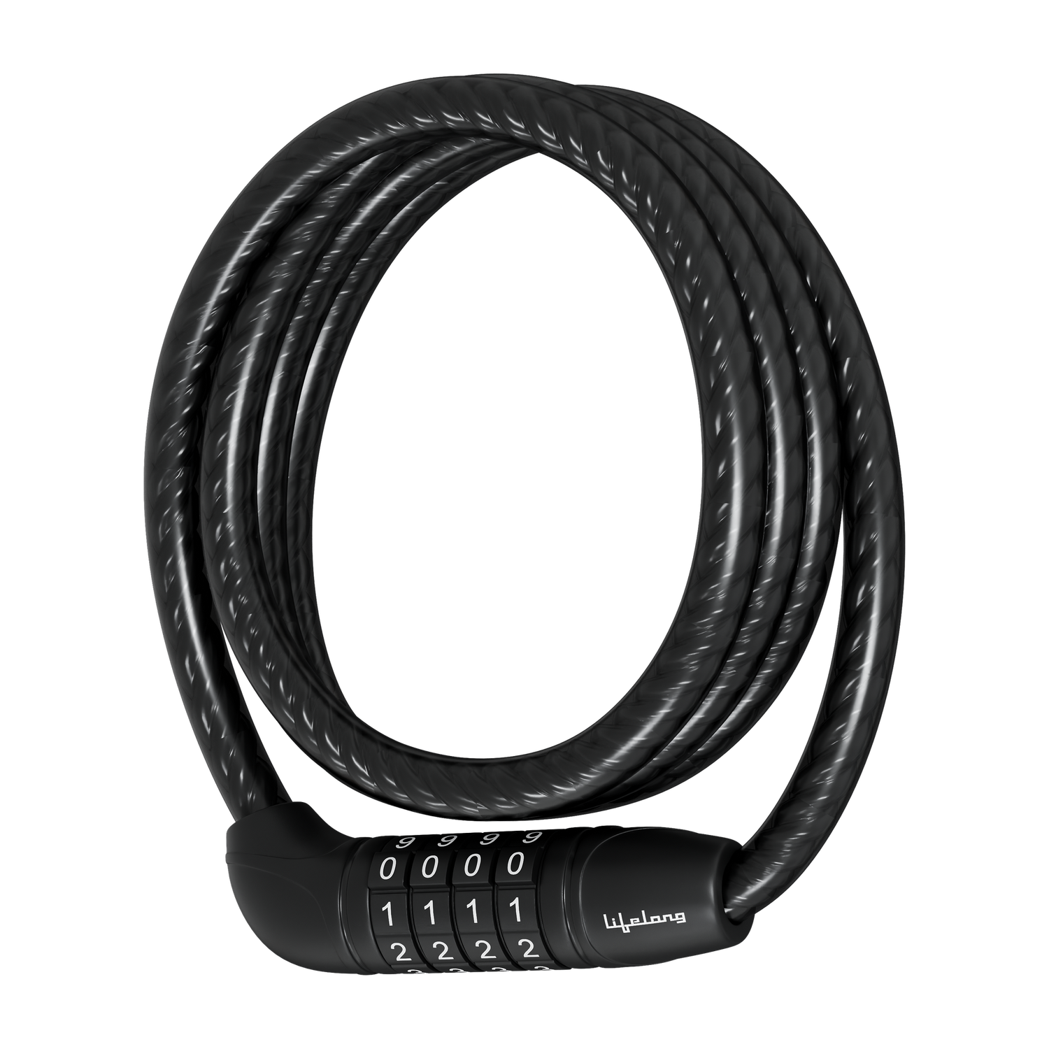 Lifelong Multipurpose 4 Digit Numeric Cable Bike/Bicycle Helmet Lock, Black