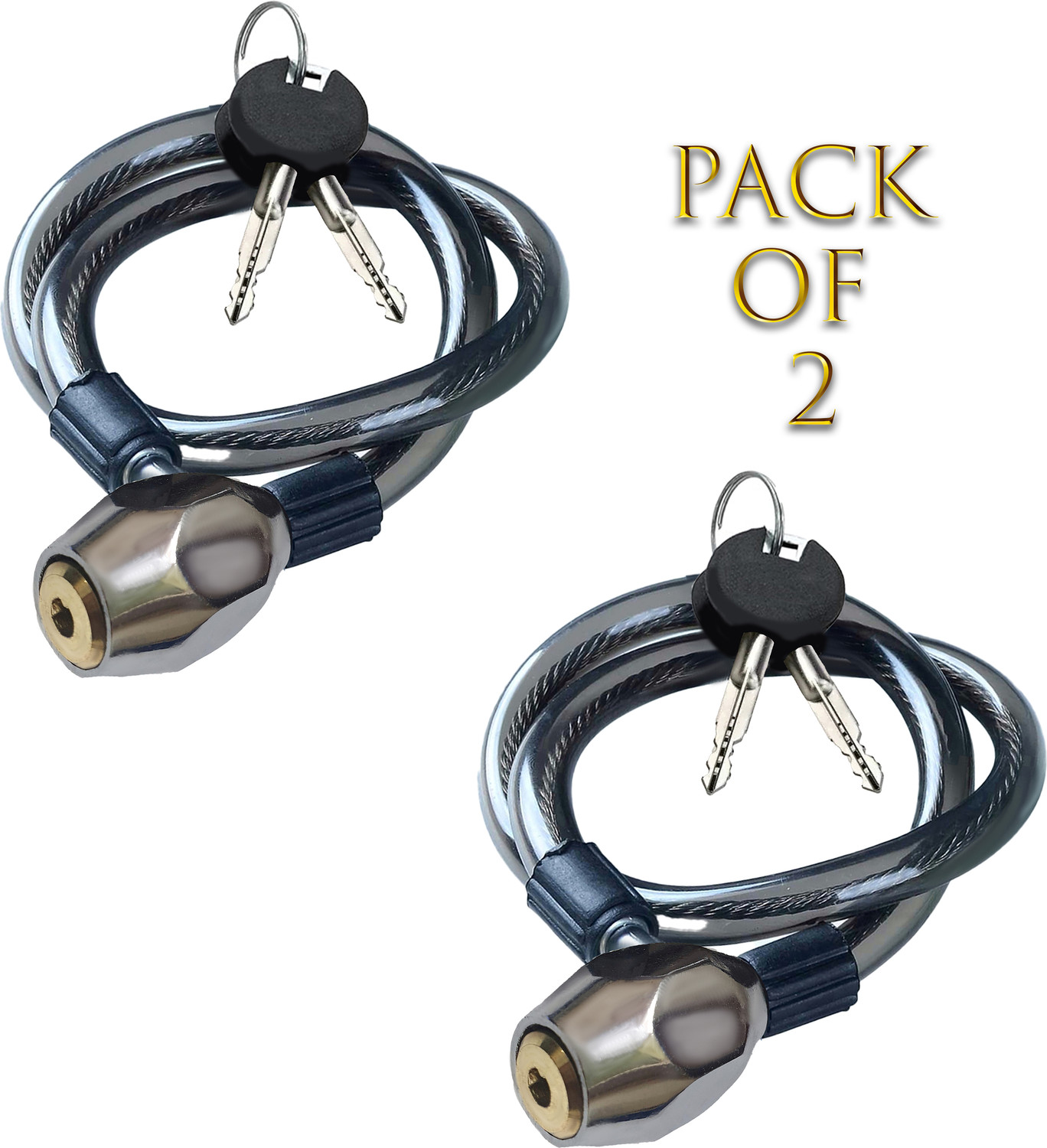 Image of QERESTON Heavy Duty Multi Purpose Goti Cable Lock | Cycle, Helmets, Scooters (Pack of 2) Cycle Lock