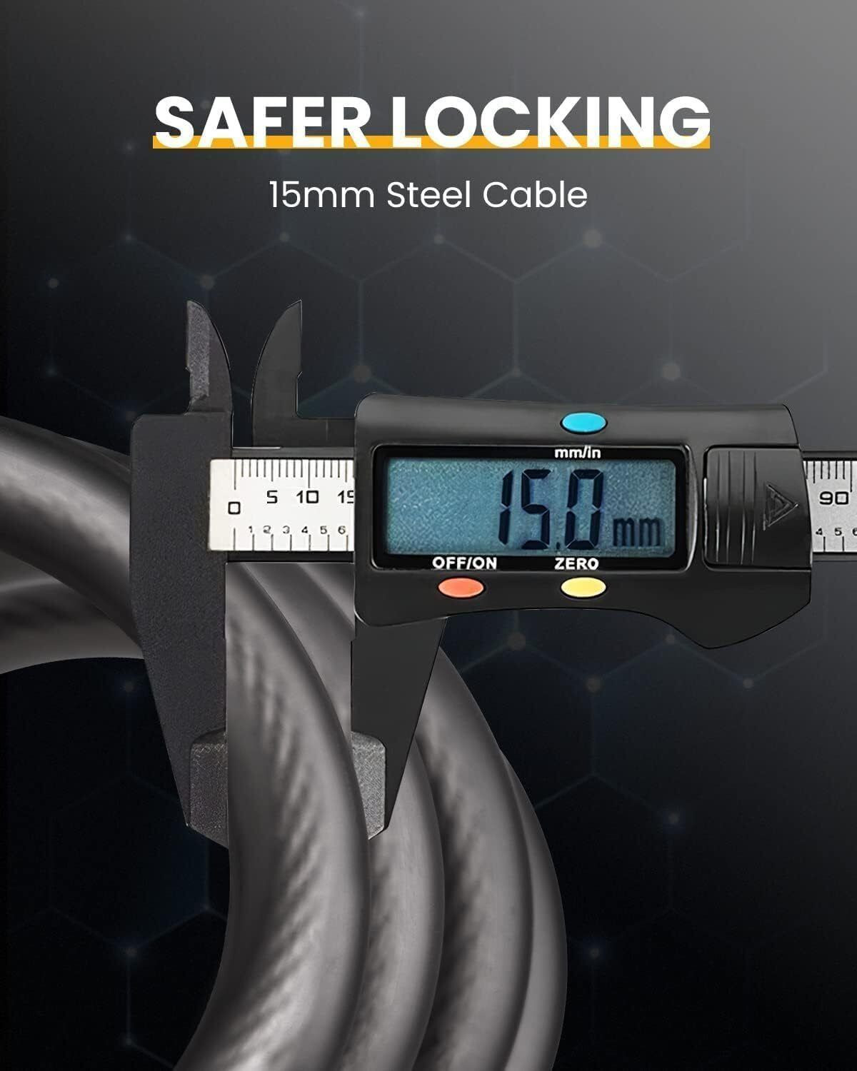 Image of PRO365 Premium 4 Digit Combination Cycle Lock|High-Strength|Steel Wire|PVC Coating Cycle Lock