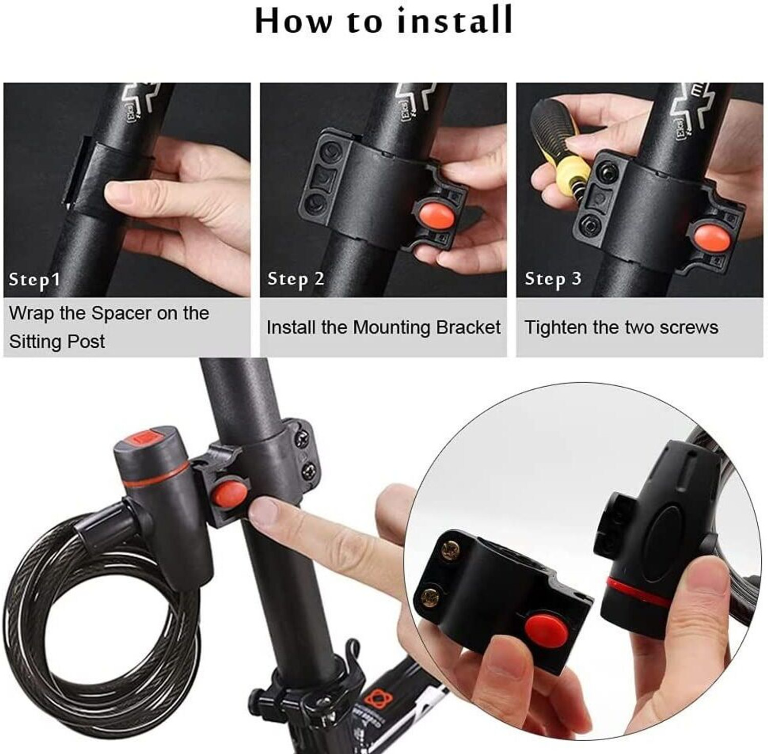 Image of Shopeleven Cycle Wire Lock with Key for Bicycle & Bike, Anti Theft Safety Cable Lock Cycle Lock