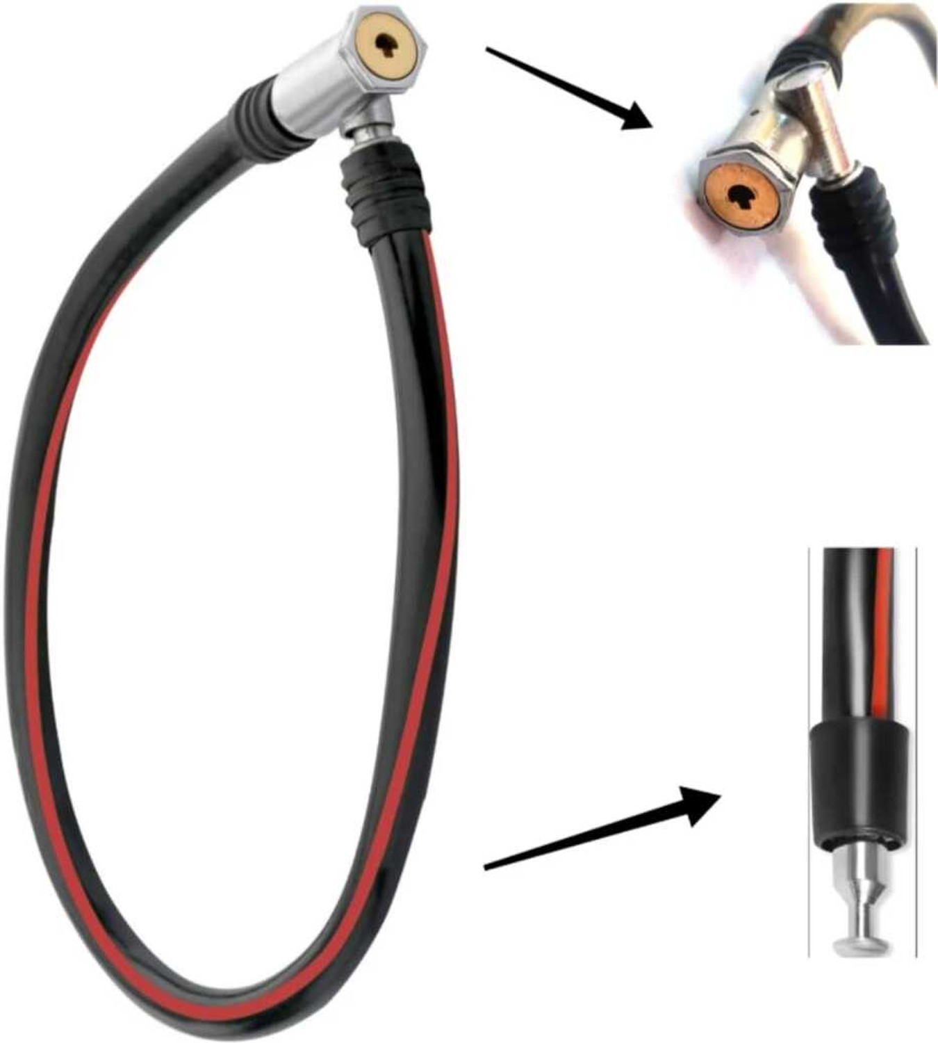 Image of Rahidhay Bicycle /Cycle Lock with Thumb Plastic Bell (BLACK) Cycle Lock