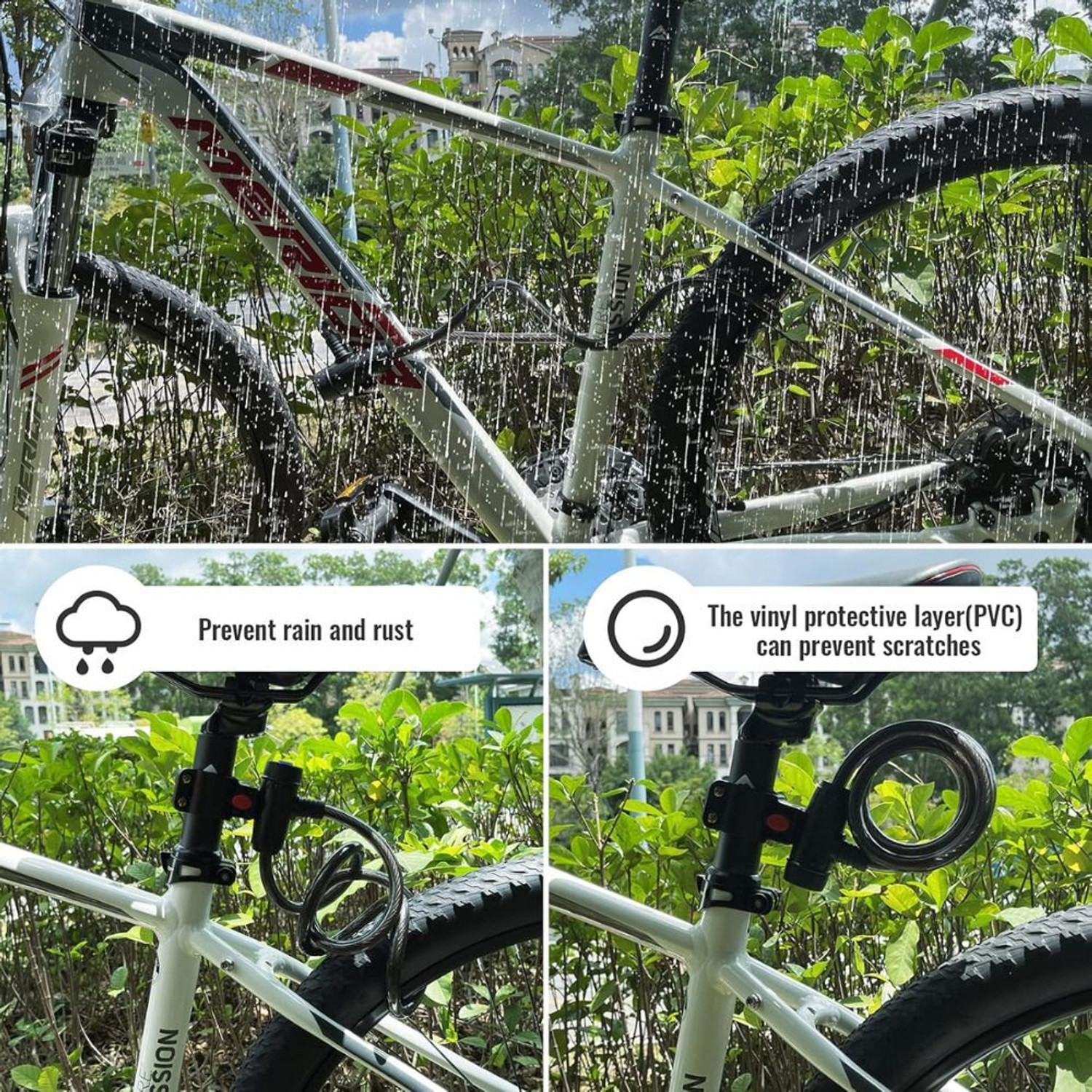 Image of Shopeleven Cycle Wire Lock with Key for Bicycle & Bike, Anti Theft Safety Cable Lock Cycle Lock