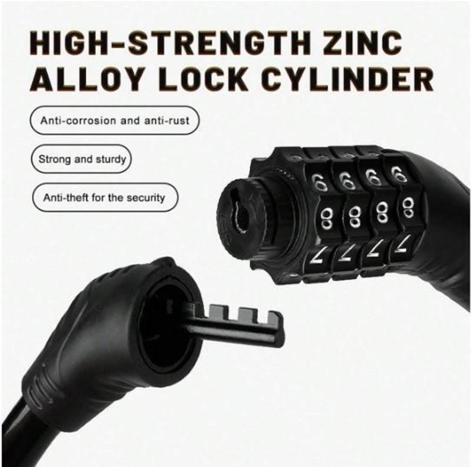 Image of Wifton 4 Digital Code Password Combination Lock Cable Cycle Lock