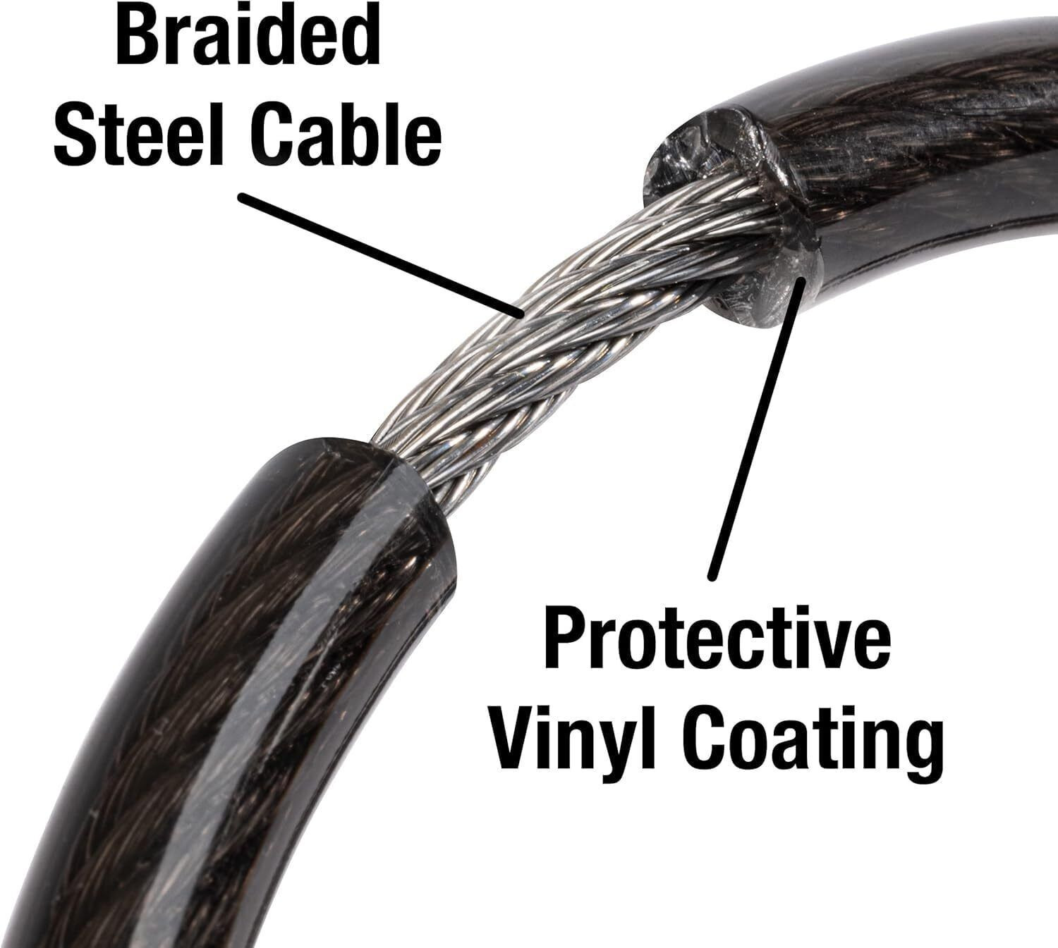 Image of PRO365 Premium 4 Digit Combination Cycle Lock|High-Strength|Steel Wire|PVC Coating Cycle Lock