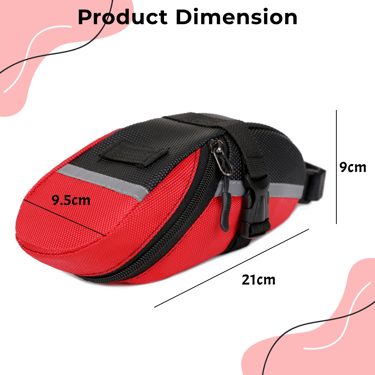 Image of KRAPTICK Waterproof Cycling Pouch & Bicycle Storage Bag Fits as Cycle Frame Bag (Red) Bicycle Phone Holder