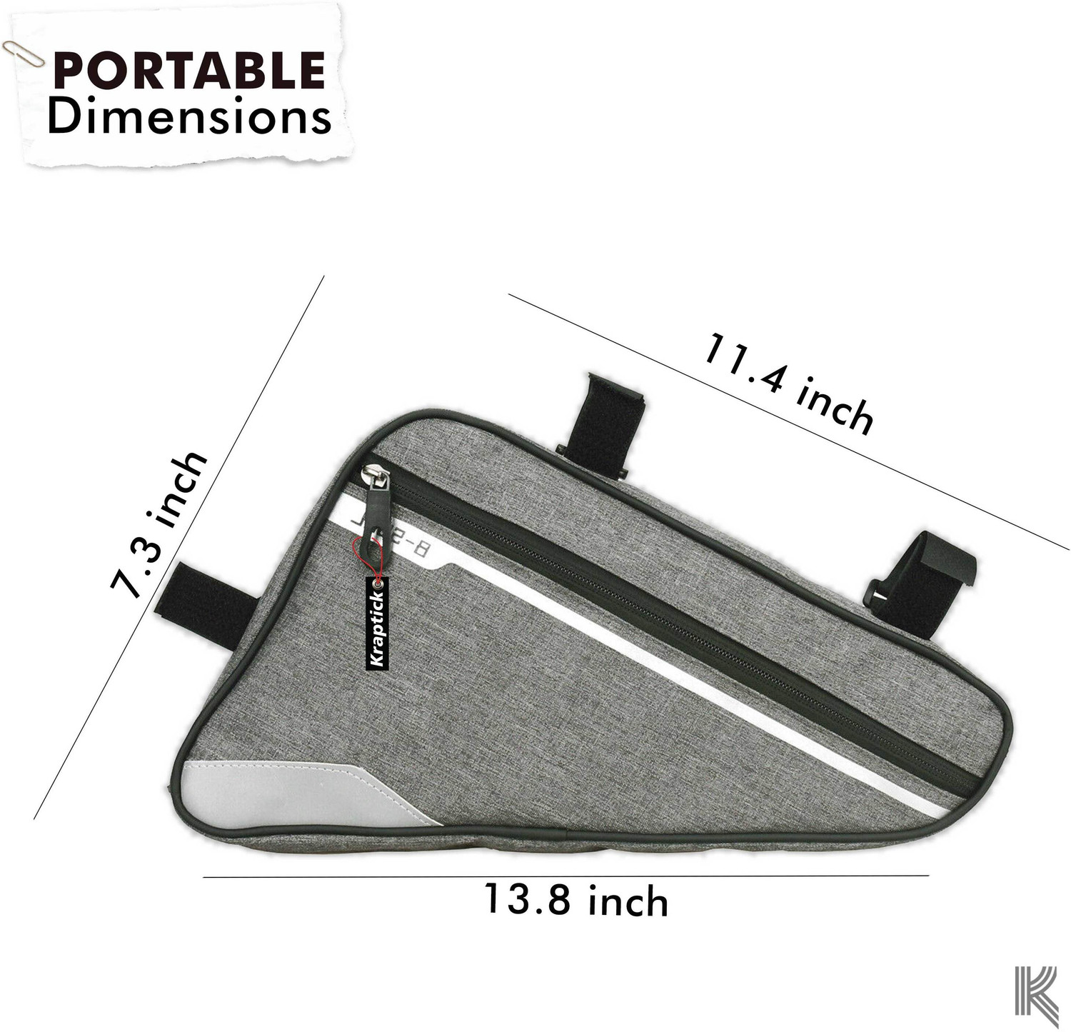 Image of KRAPTICK B-Soul Triangle Bike Bag [Waterproof]- Bike Frame Bag Bike Pouch / Bicycle Phone Holder
