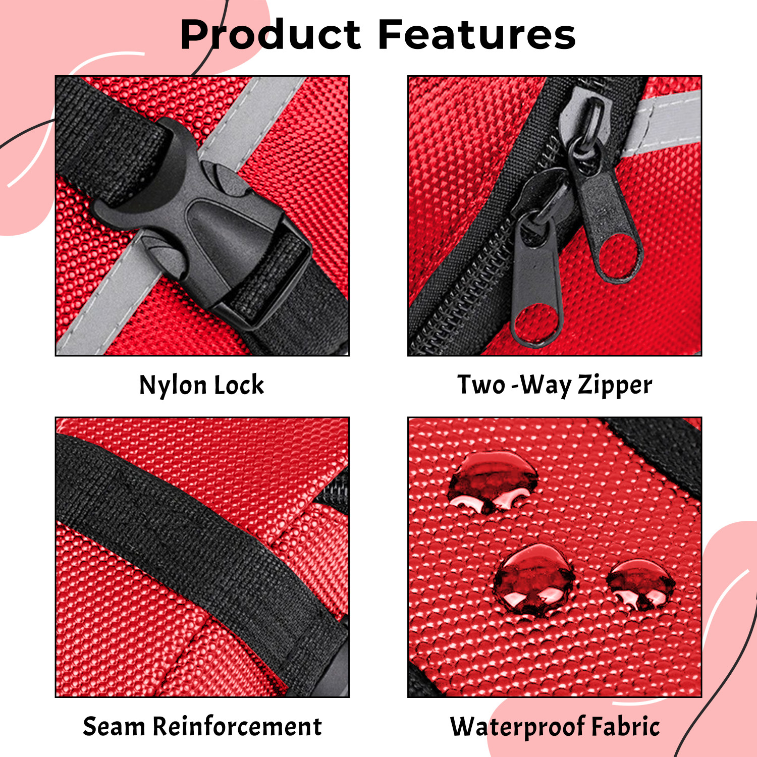 Image of KRAPTICK Waterproof Cycling Pouch & Bicycle Storage Bag Fits as Cycle Frame Bag (Red) Bicycle Phone Holder