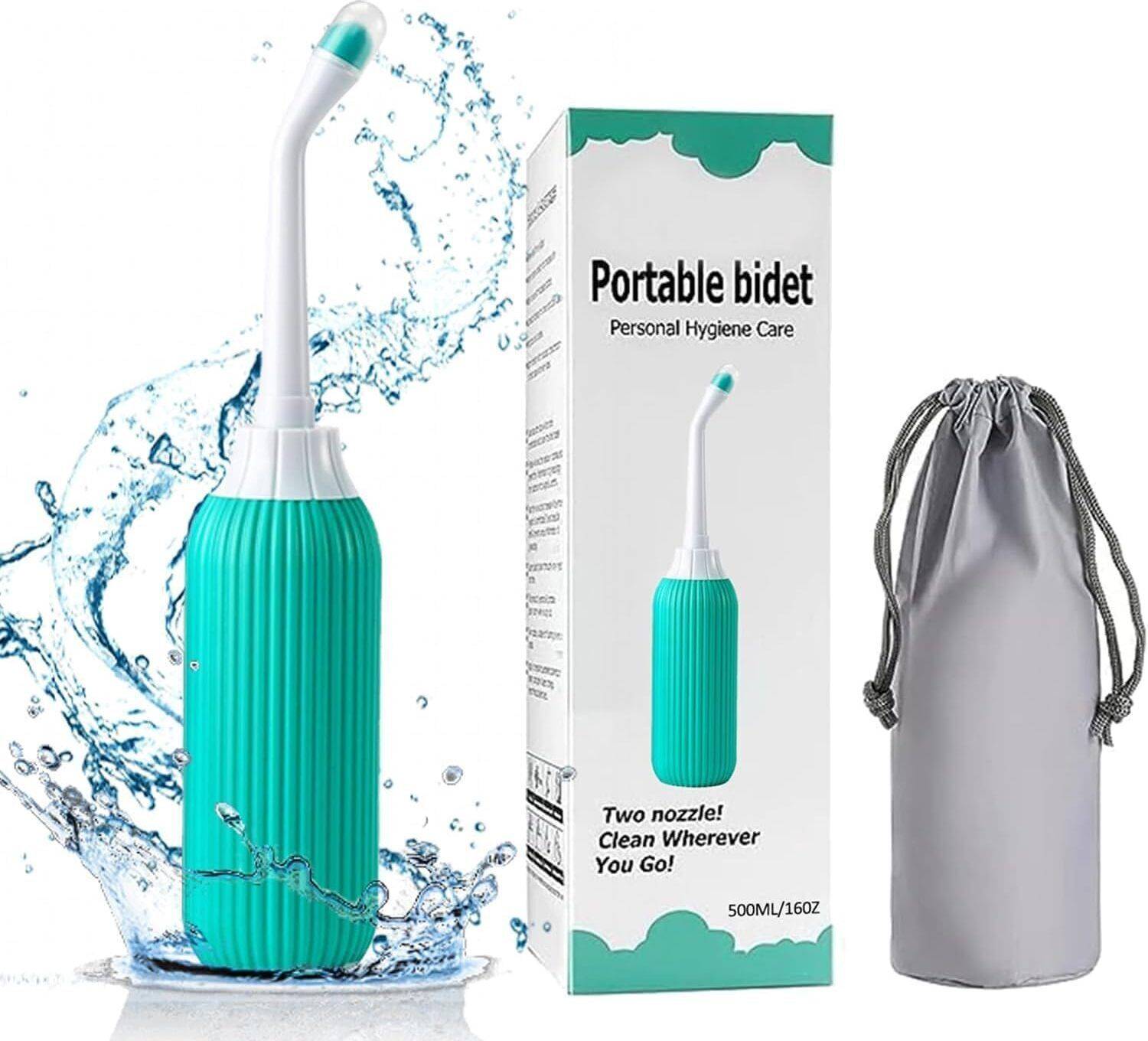 AGORAZOIN Portable Bidet for Travel, Handheld Jet Spray for Toilet, Camping, 500ml Bidet Nozzle