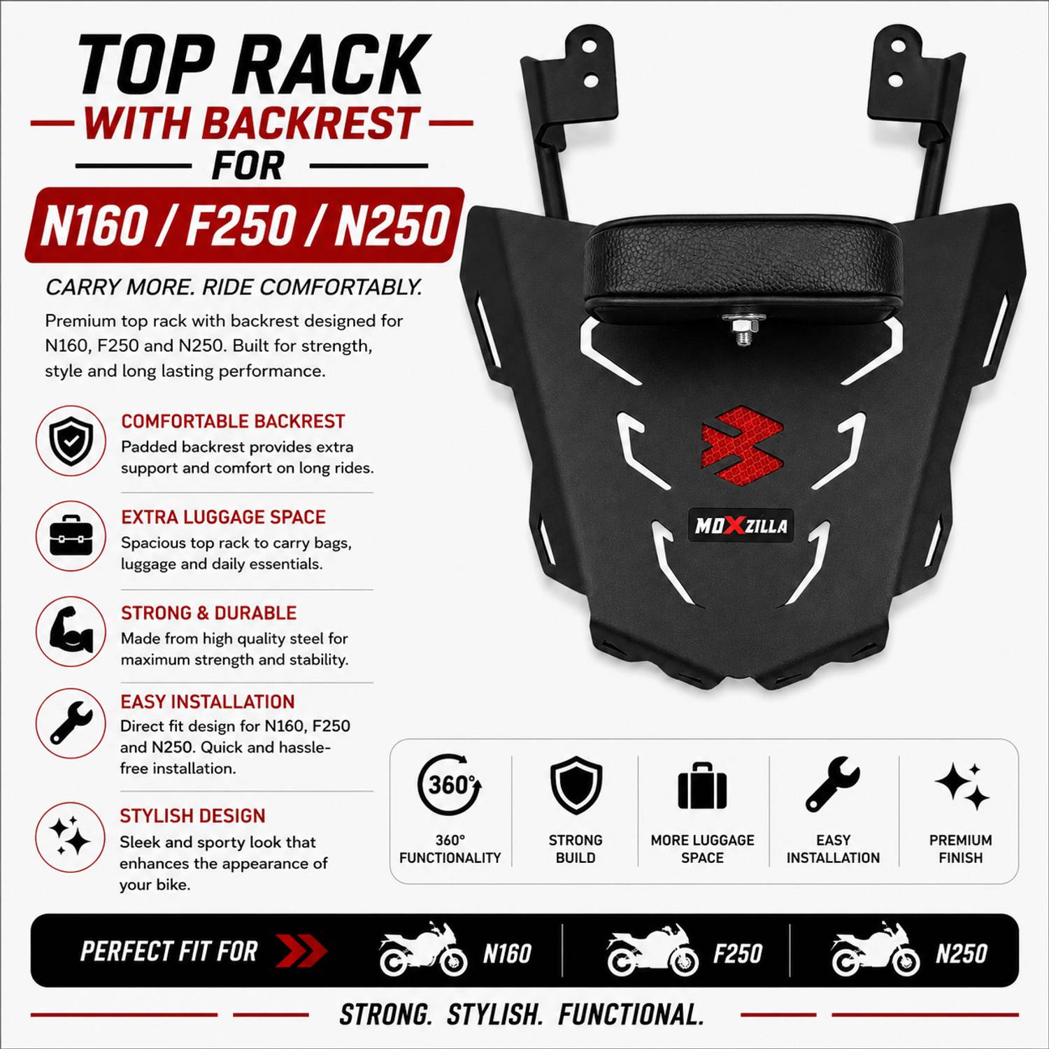 MOXZILLA Adjustable Passenger Backrest - Image 4