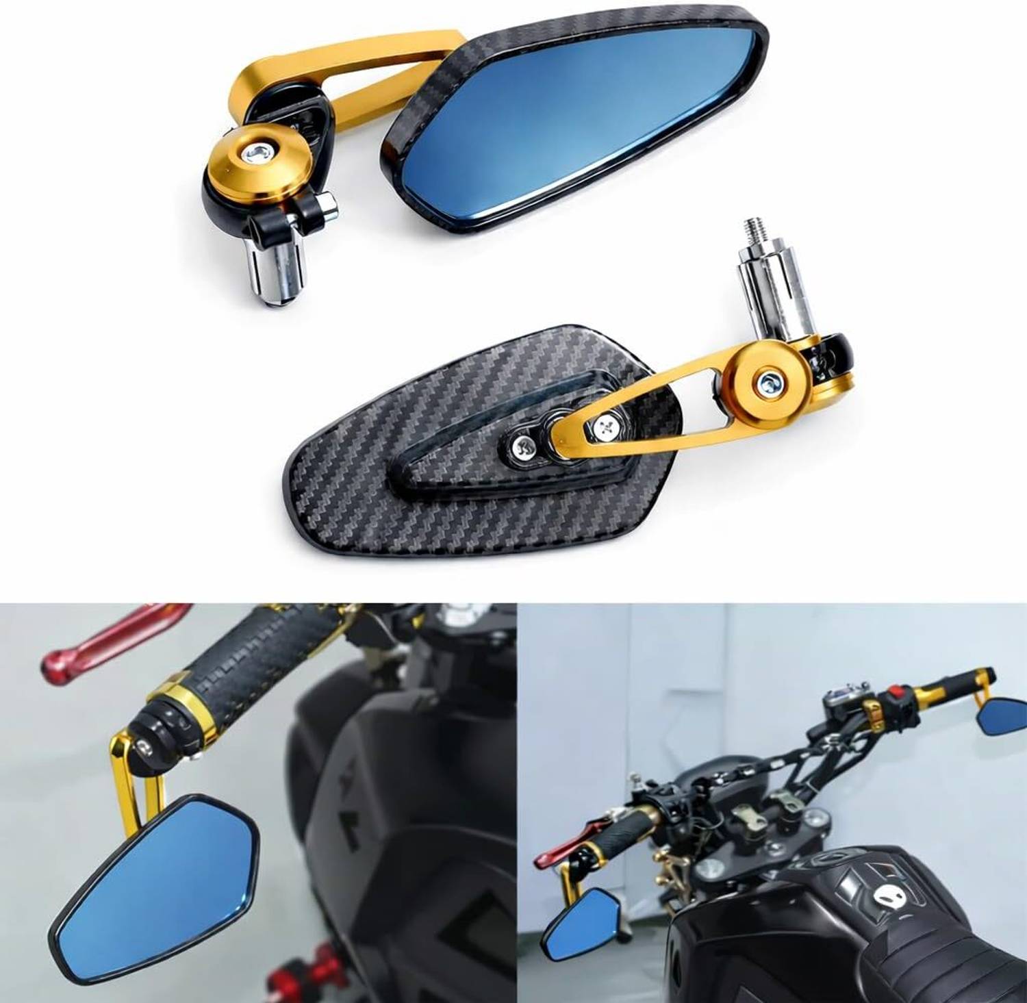 LOVMOTO Universal Carbon 360° Oval Bike Mirror SG187 - Image 3